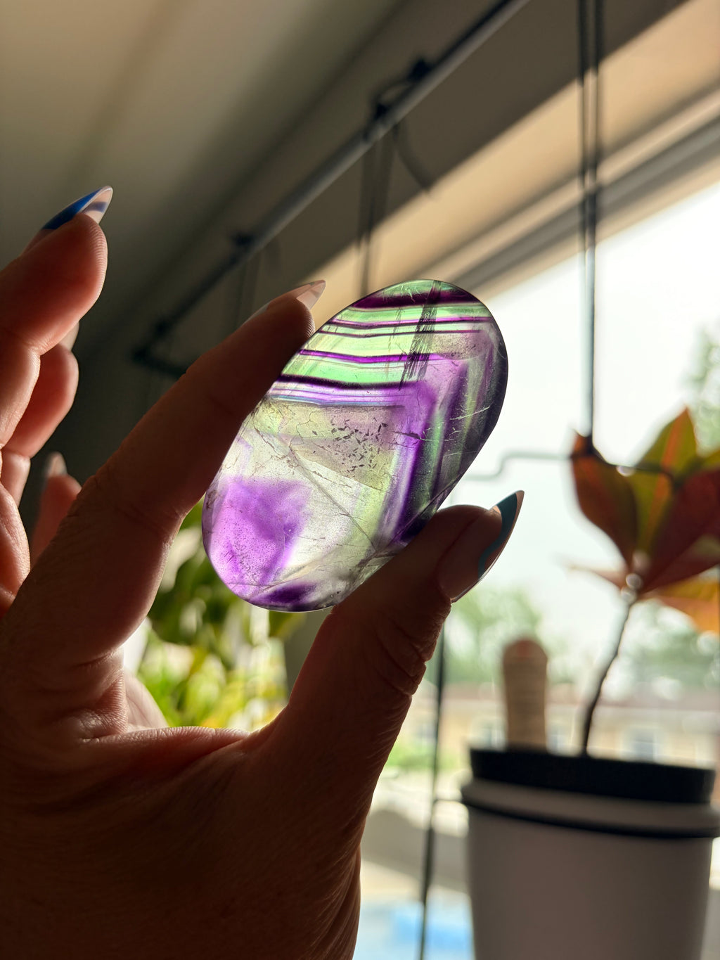 Rainbow Fluorite Palm Stone