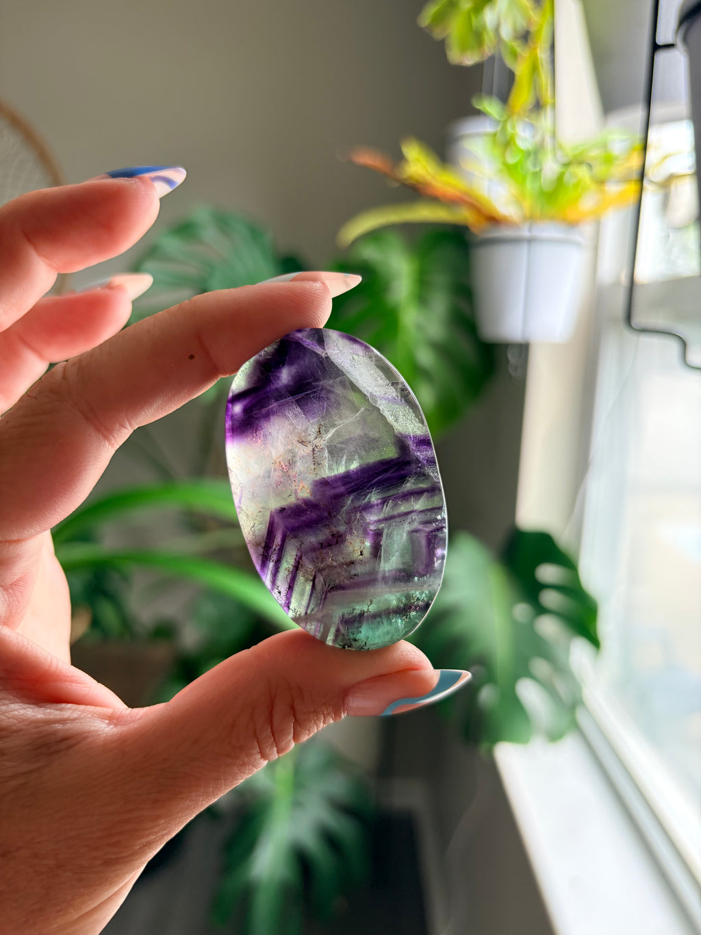 Rainbow Fluorite Palm Stone