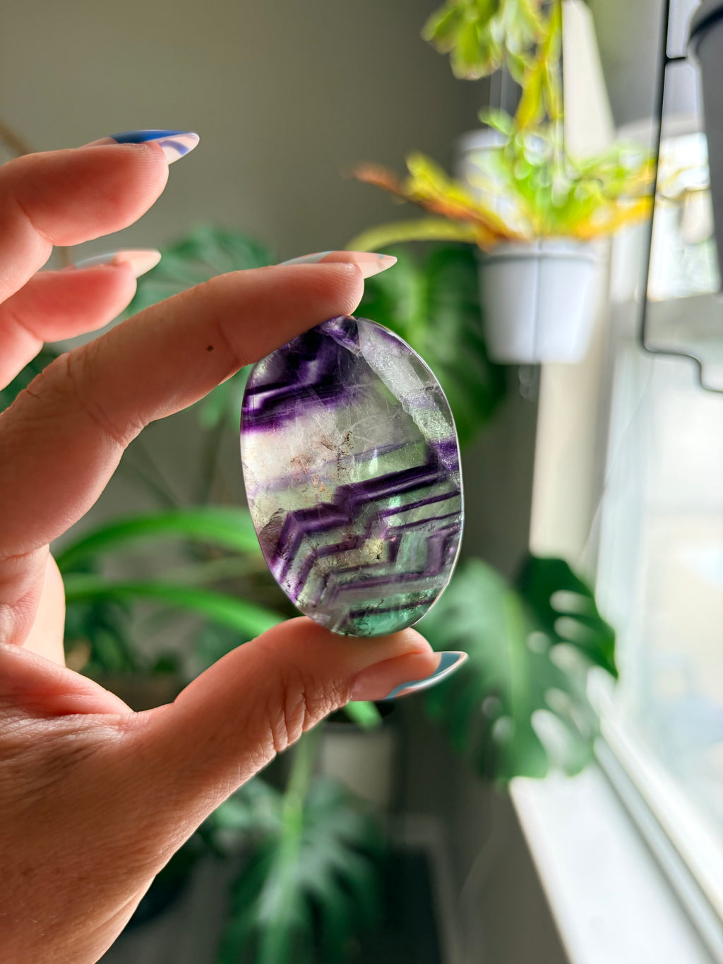 Rainbow Fluorite Palm Stone