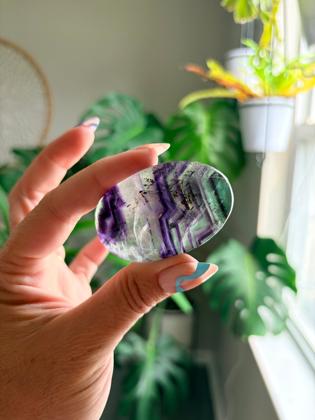 Rainbow Fluorite Palm Stone