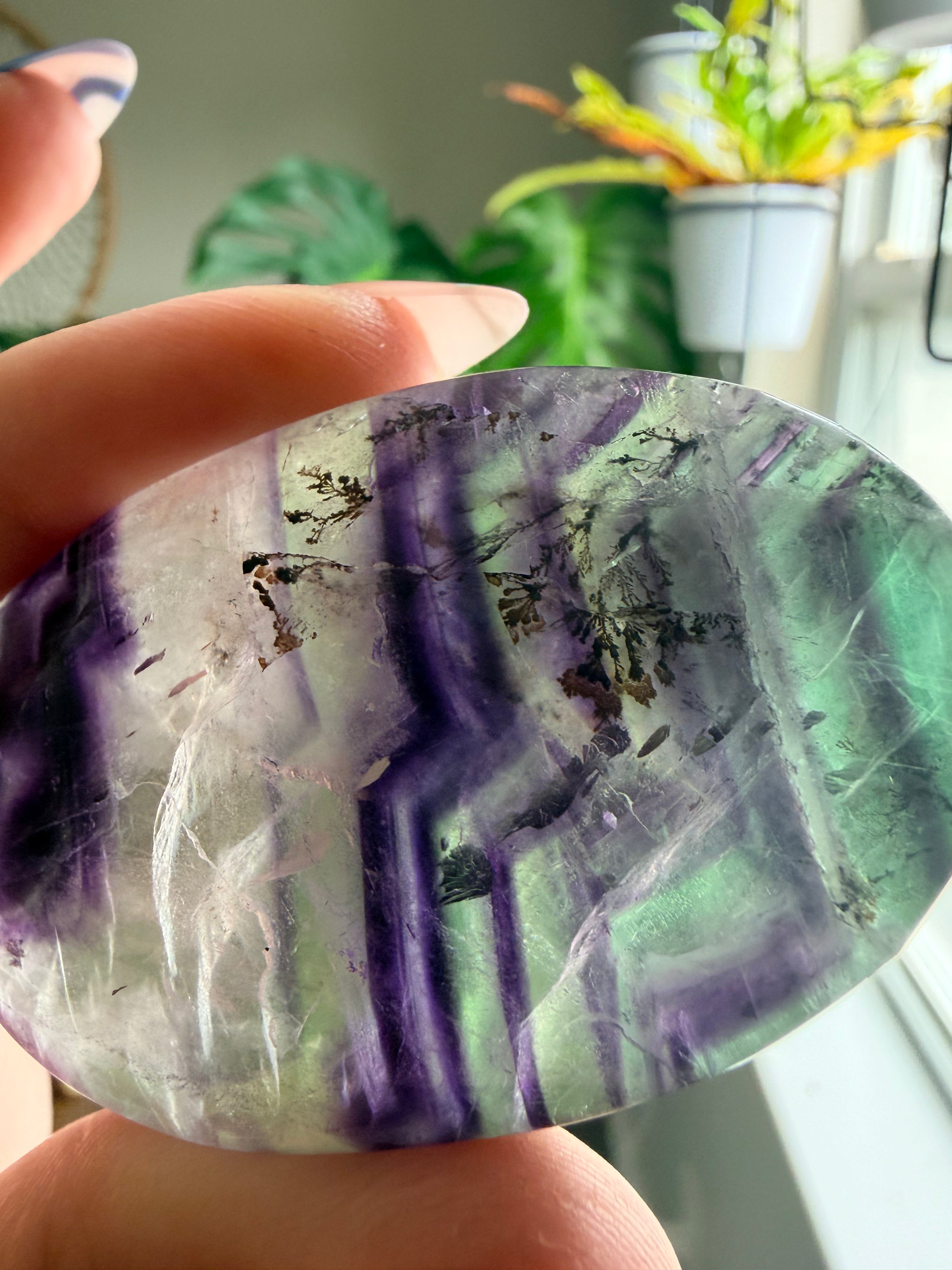 Rainbow Fluorite Palm Stone