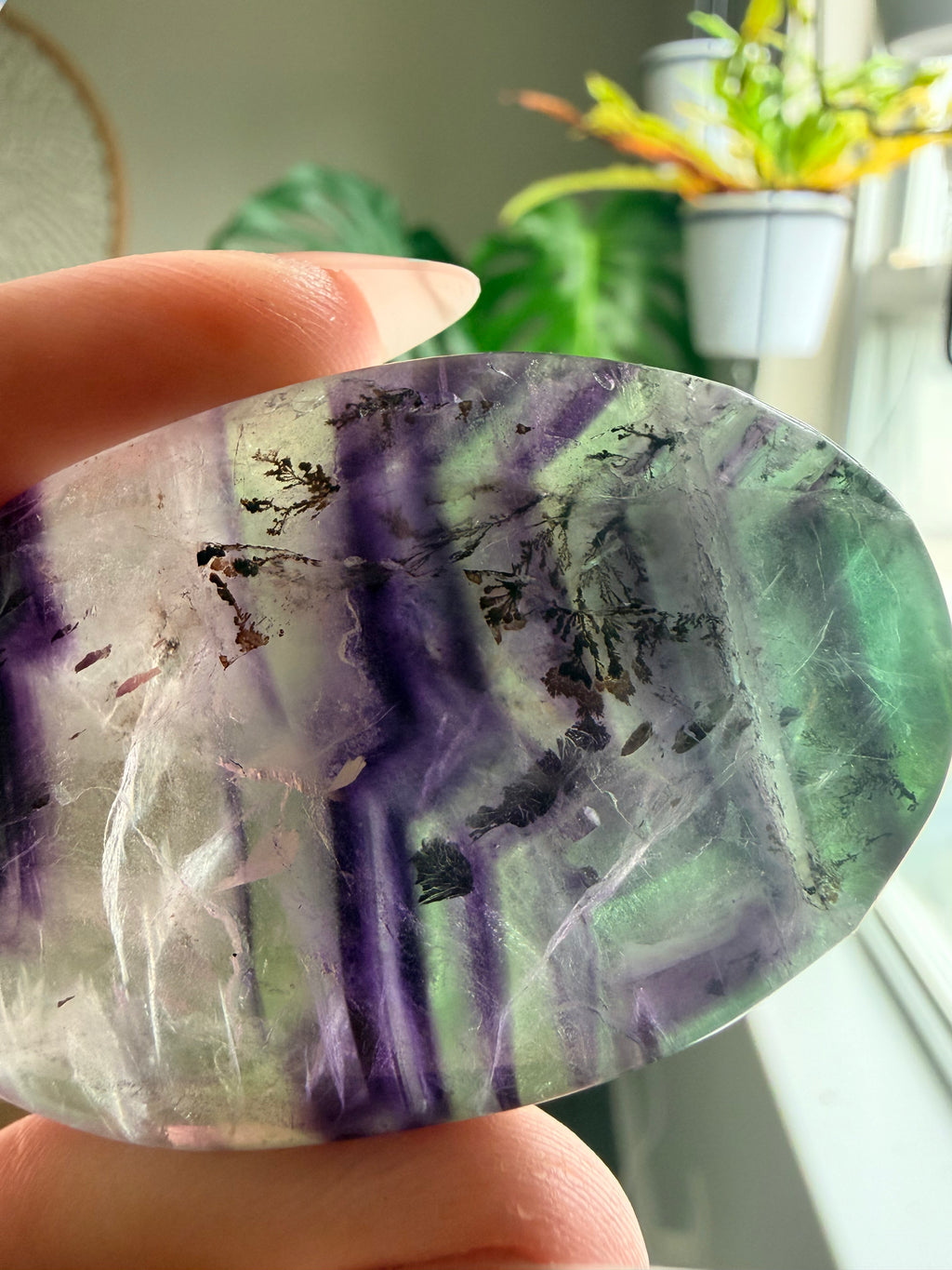 Rainbow Fluorite Palm Stone
