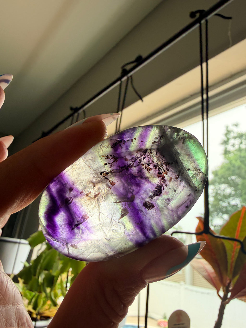 Rainbow Fluorite Palm Stone