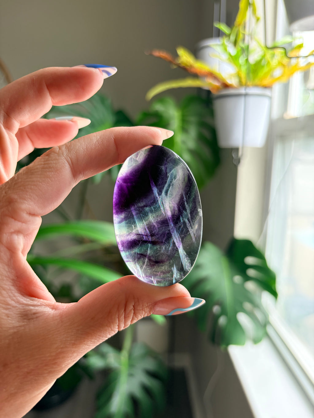 Rainbow Fluorite Palm Stone
