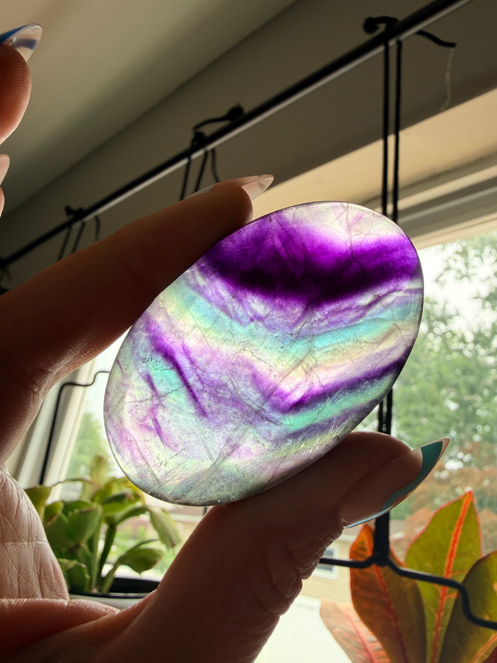 Rainbow Fluorite Palm Stone