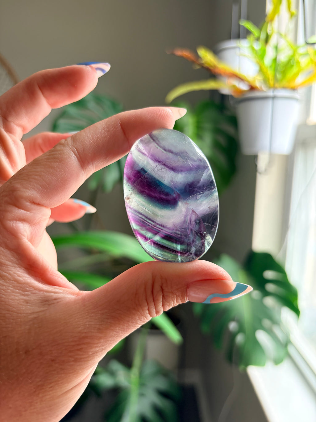 Rainbow Fluorite Palm Stone