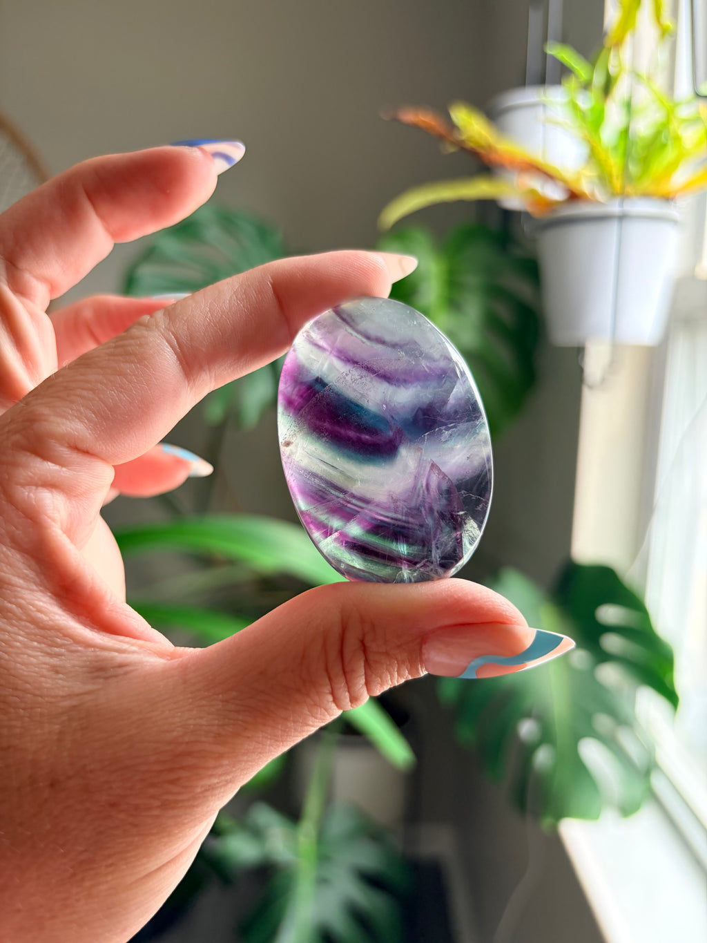 Rainbow Fluorite Palm Stone