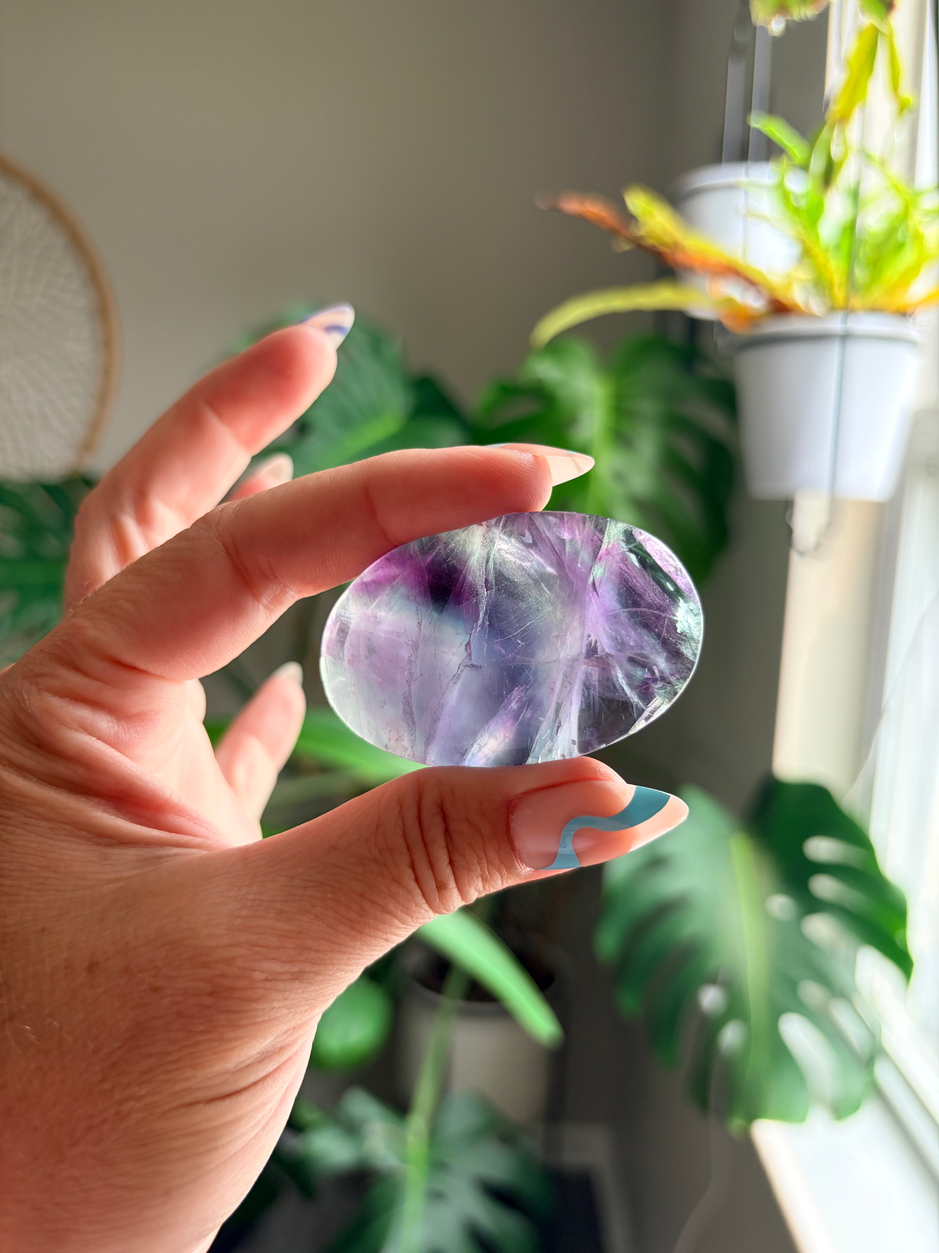 Rainbow Fluorite Palm Stone