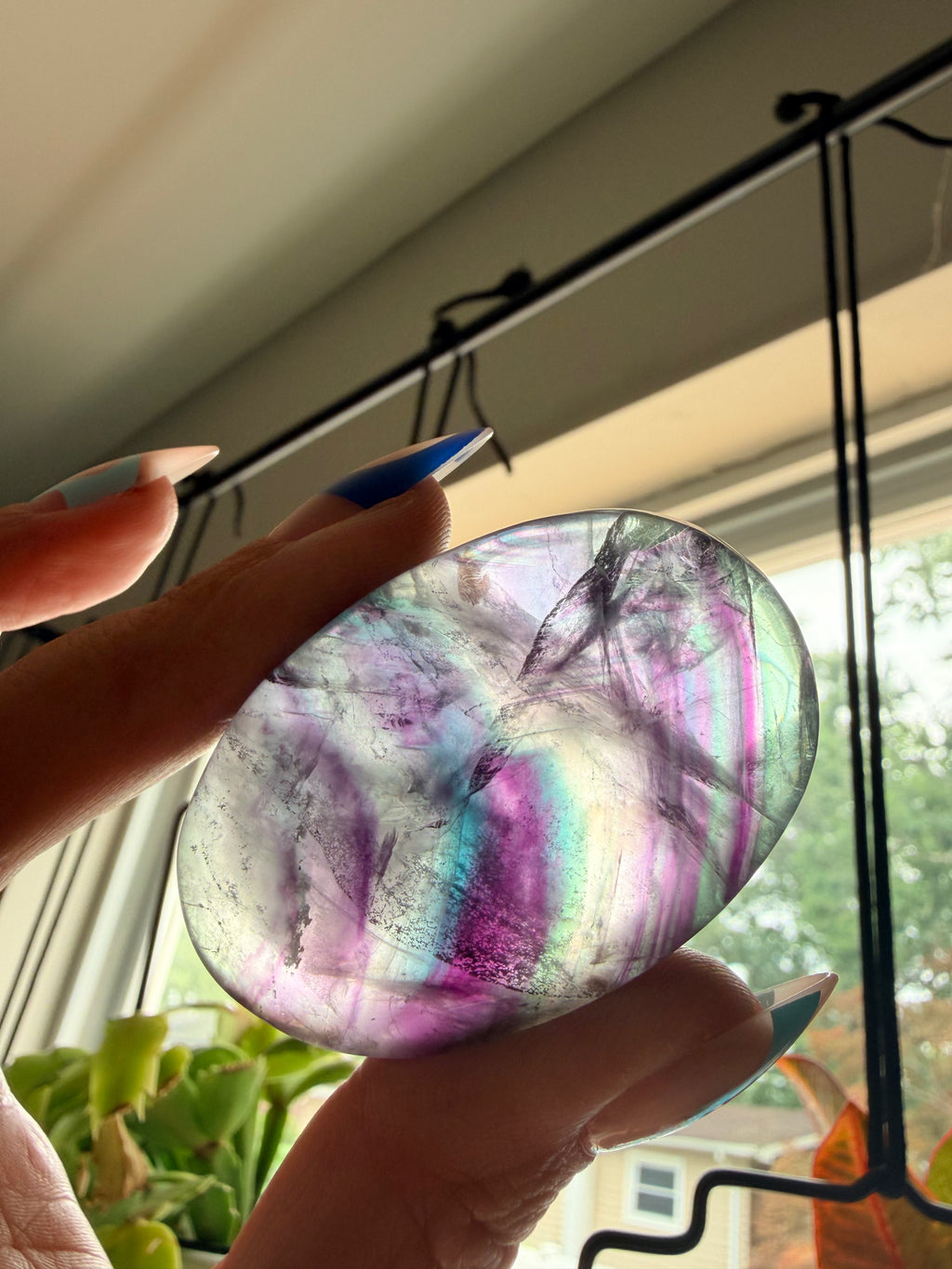 Rainbow Fluorite Palm Stone