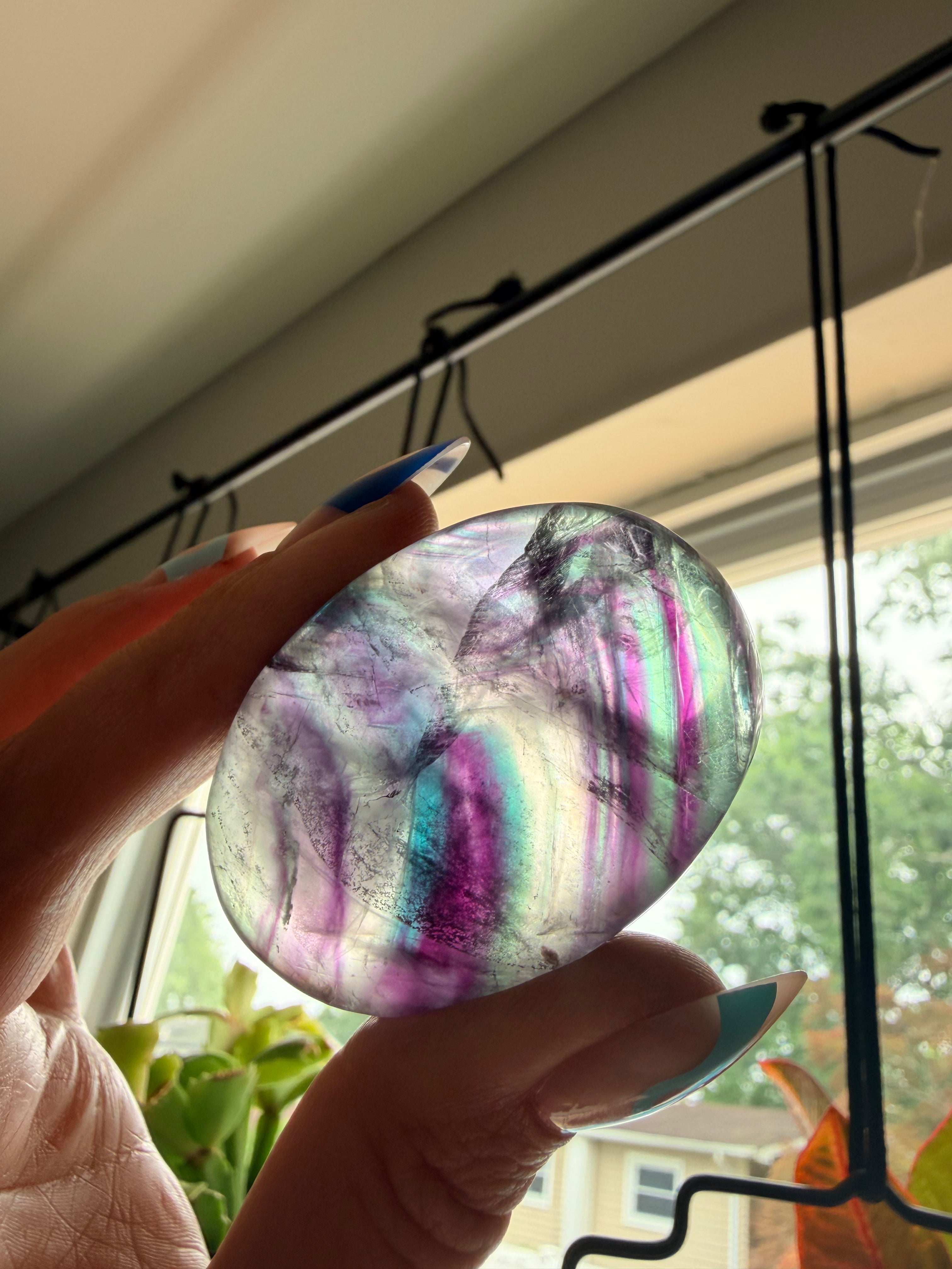 Rainbow Fluorite Palm Stone