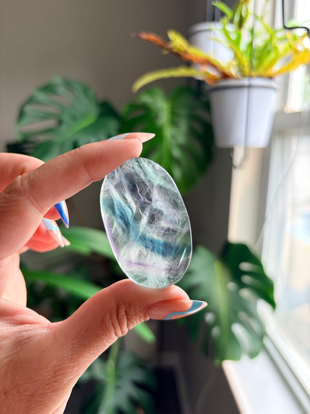 Rainbow Fluorite Palm Stone
