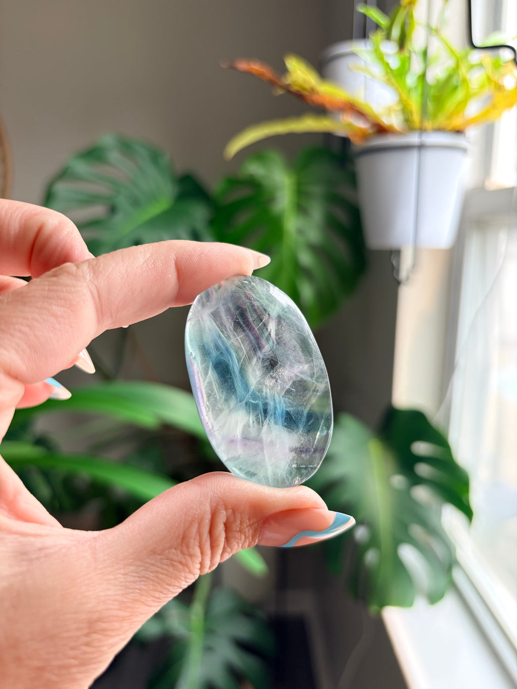 Rainbow Fluorite Palm Stone