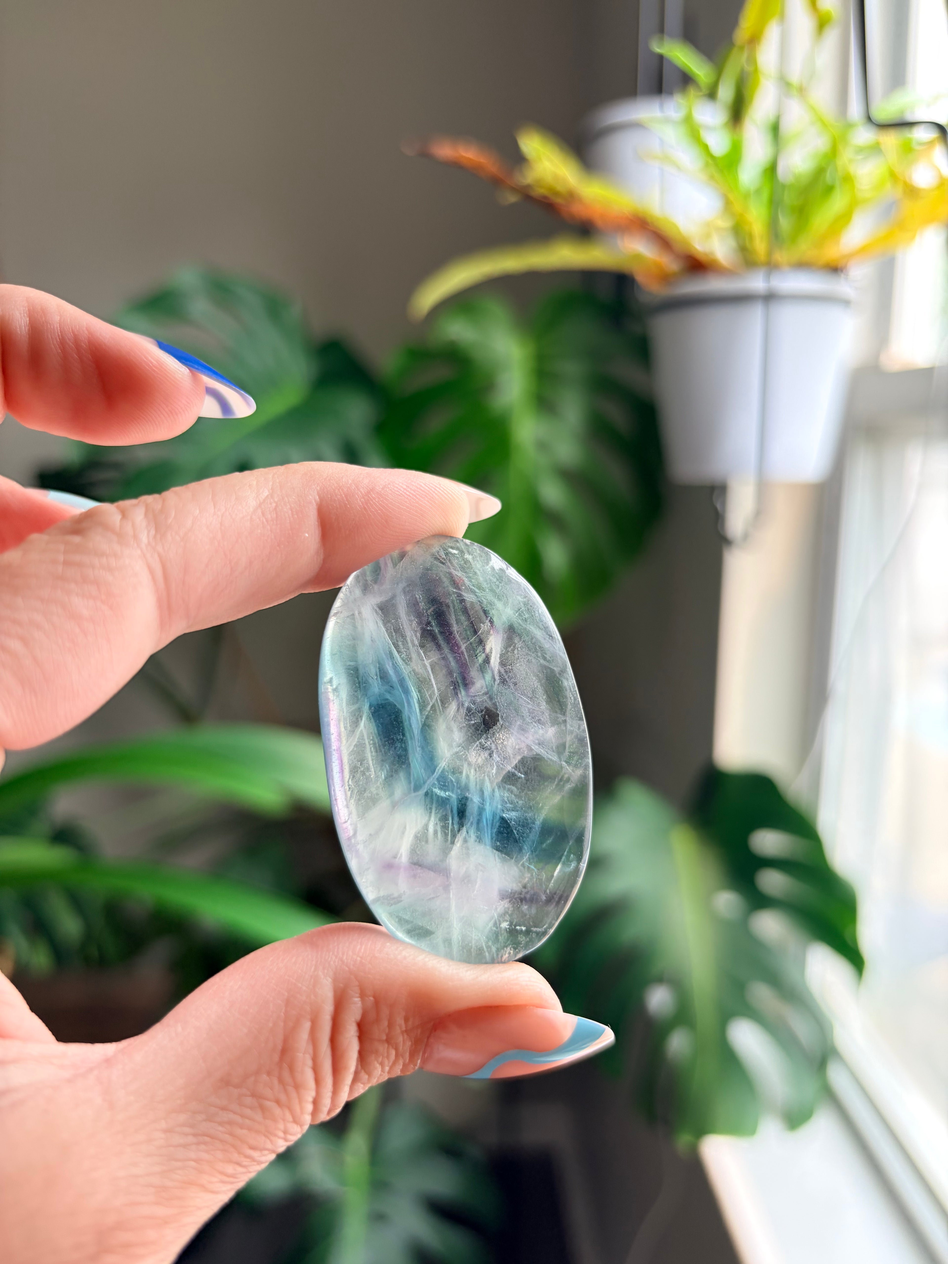 Rainbow Fluorite Palm Stone