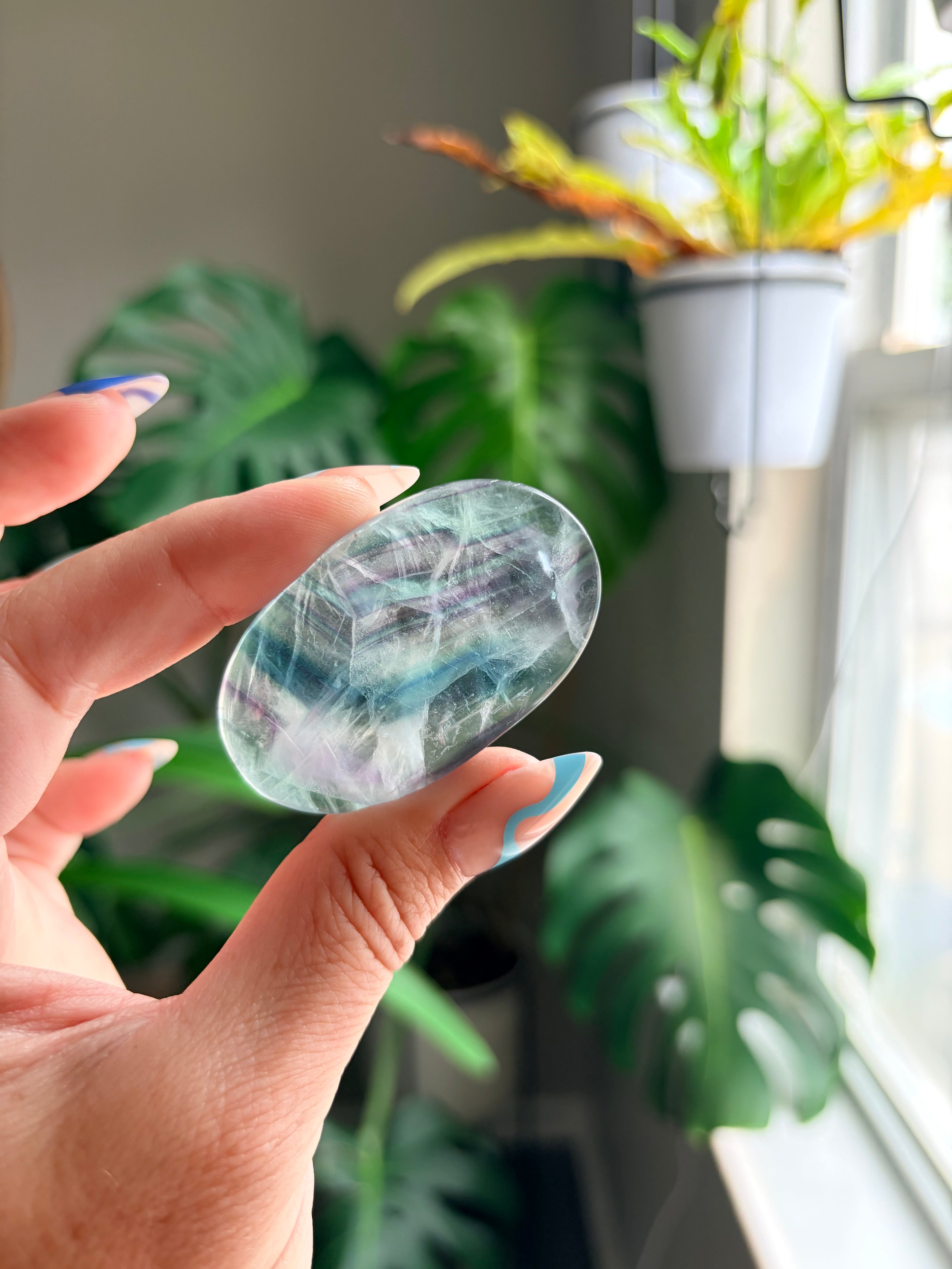 Rainbow Fluorite Palm Stone