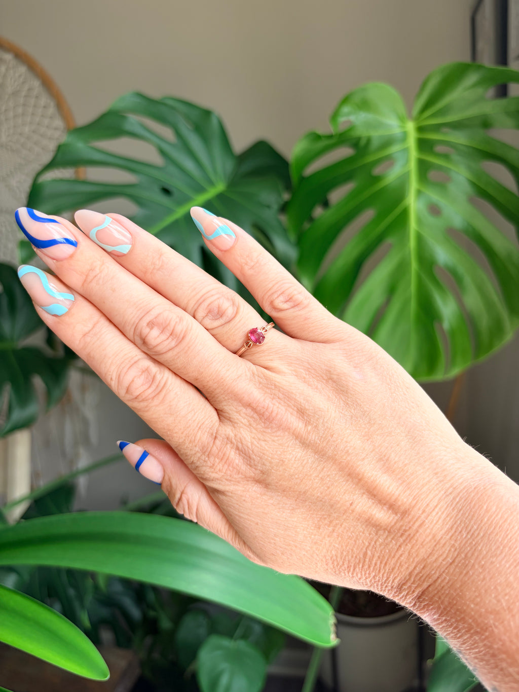 Rose Gold Plated Sterling Silver Pink Tourmaline Ring