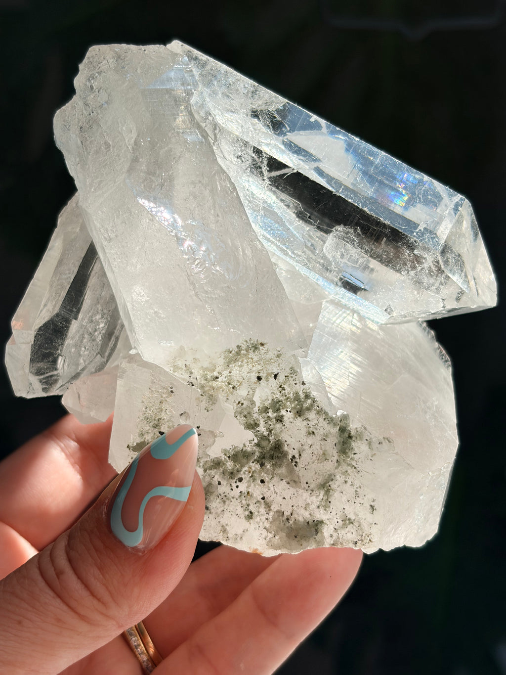 Raw Himalayan Quartz with Chlorite & Anatase