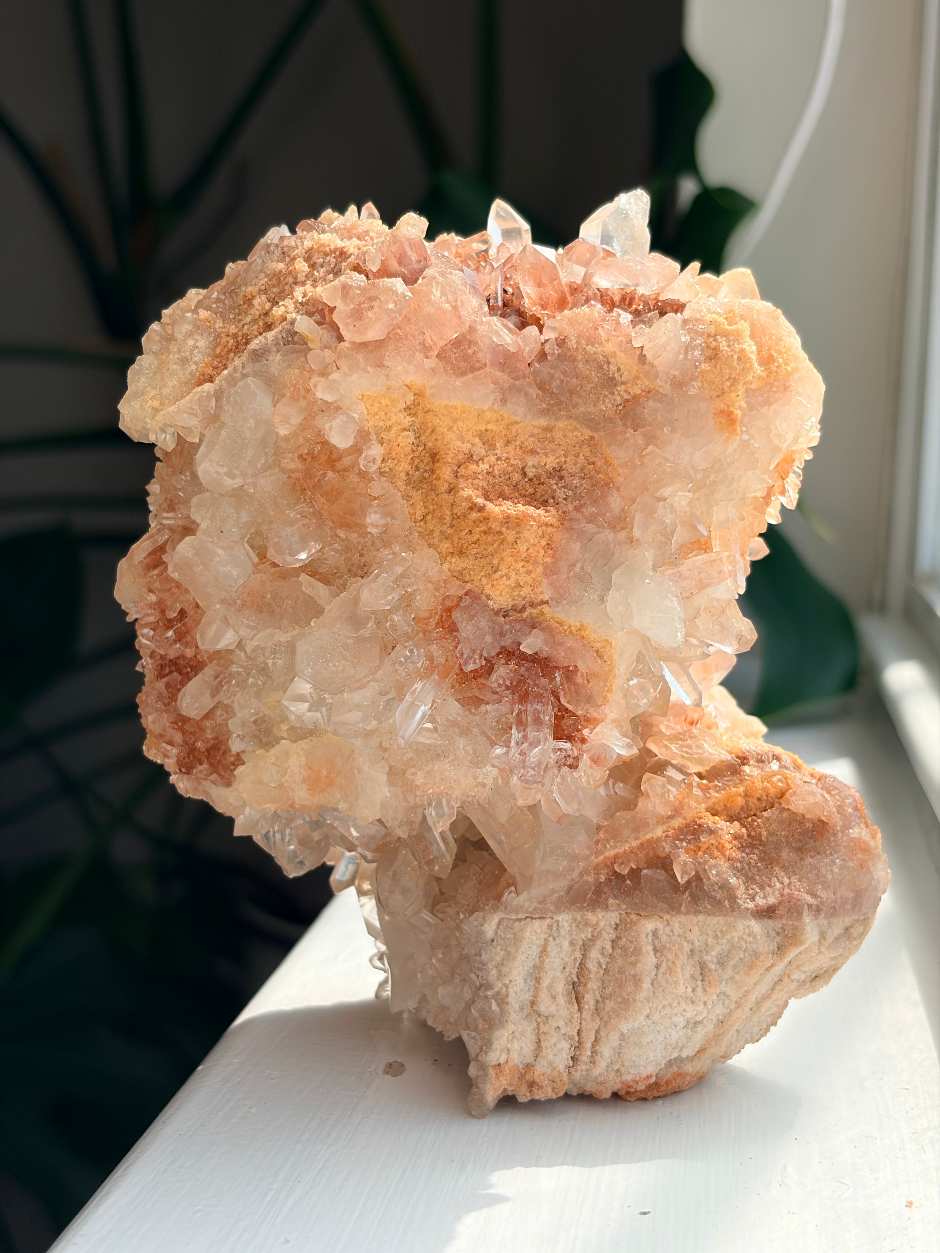Raw Pink Samadhi Quartz Cluster