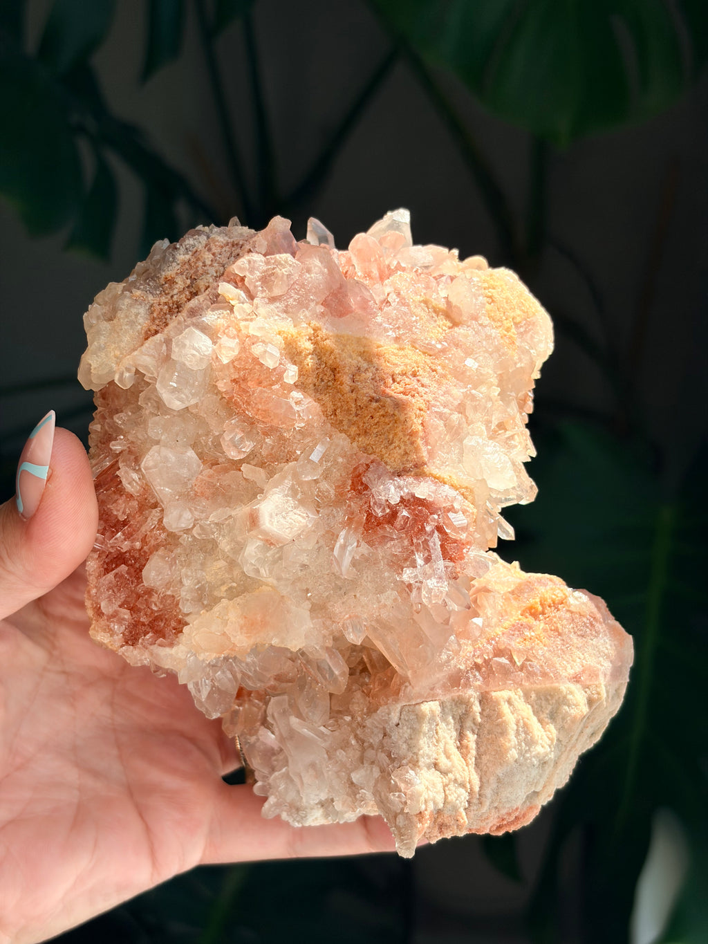 Raw Pink Samadhi Quartz Cluster