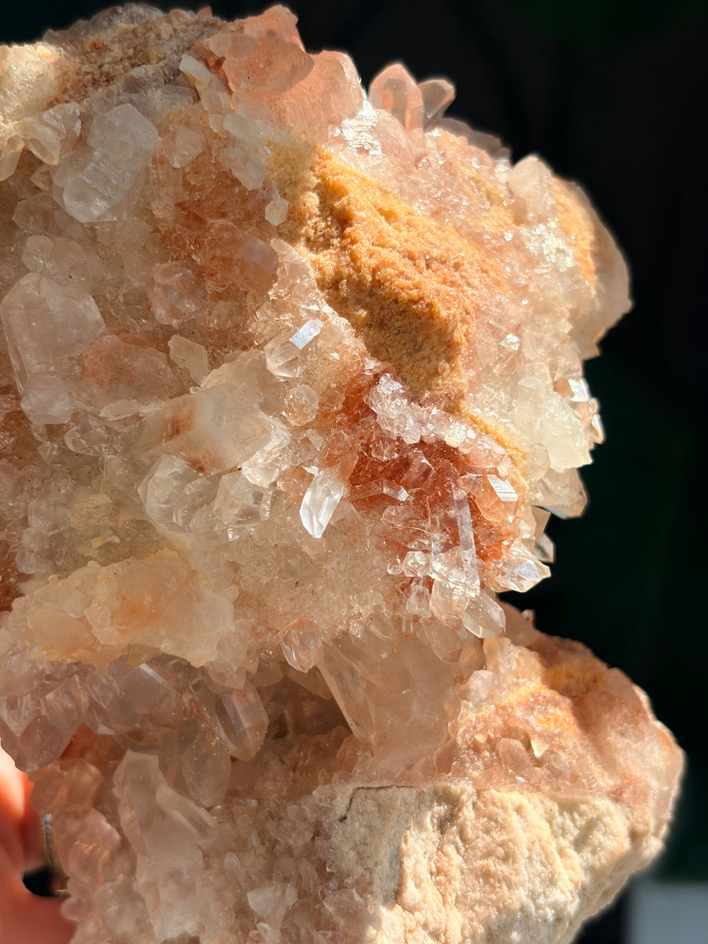 Raw Pink Samadhi Quartz Cluster