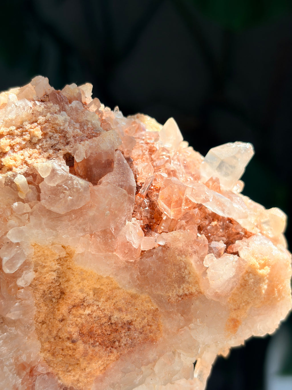 Raw Pink Samadhi Quartz Cluster