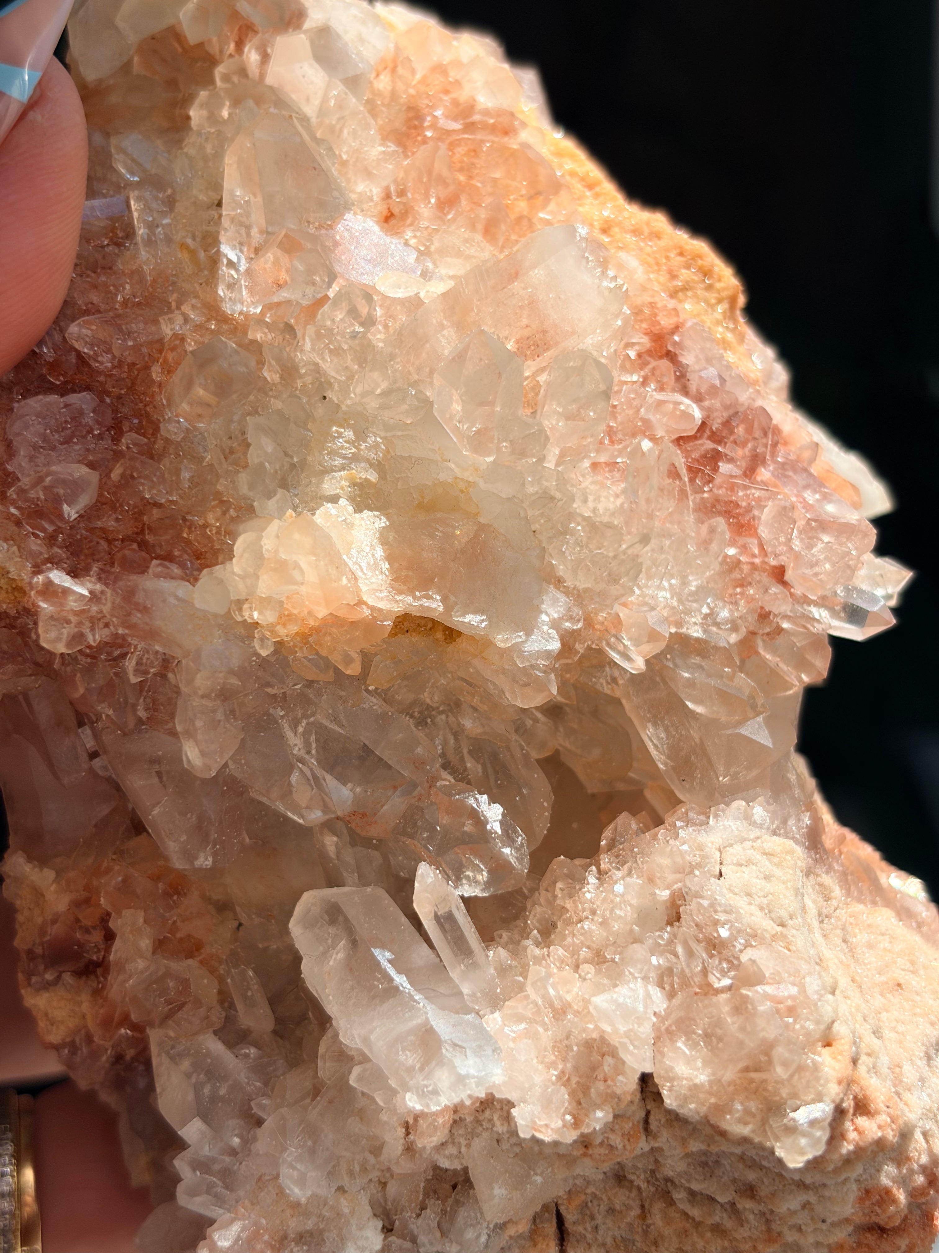 Raw Pink Samadhi Quartz Cluster