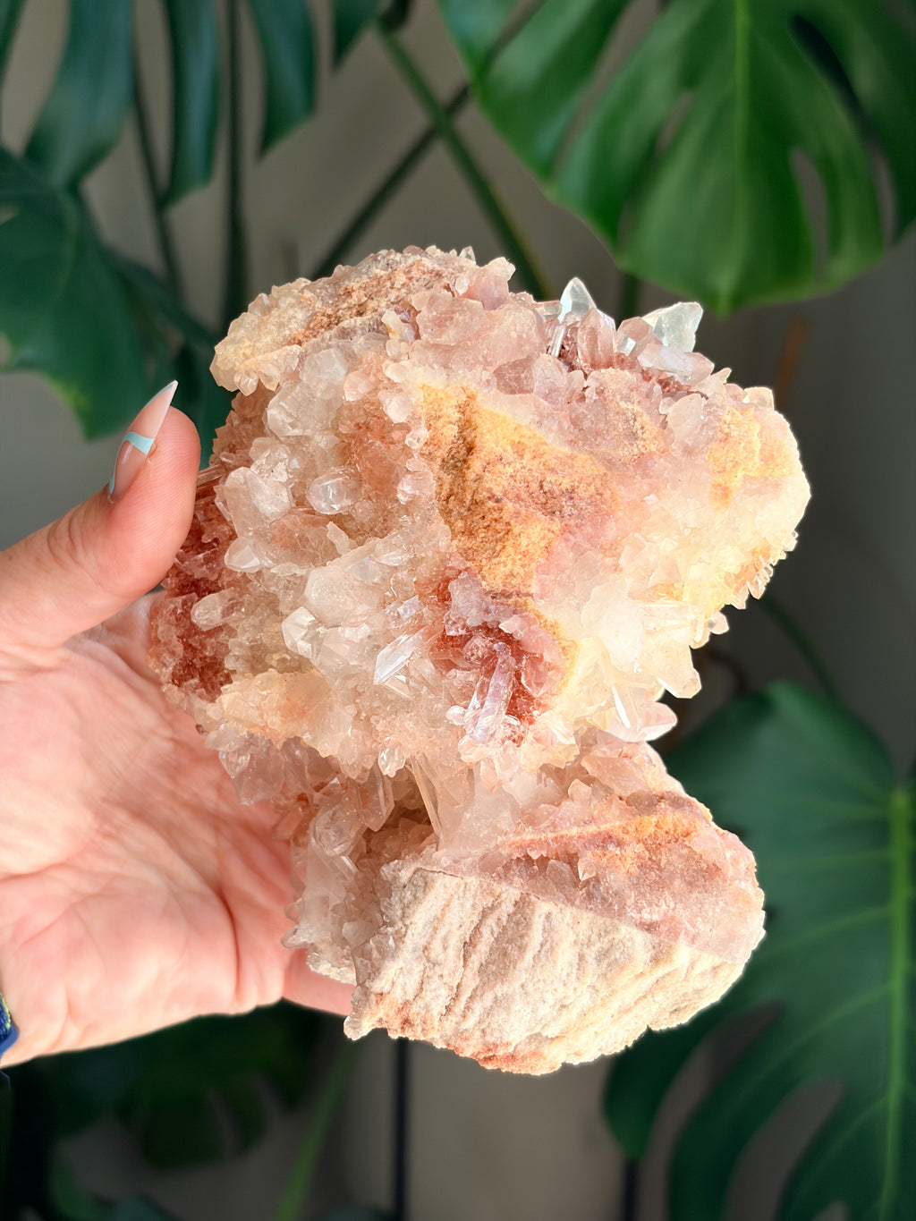 Raw Pink Samadhi Quartz Cluster
