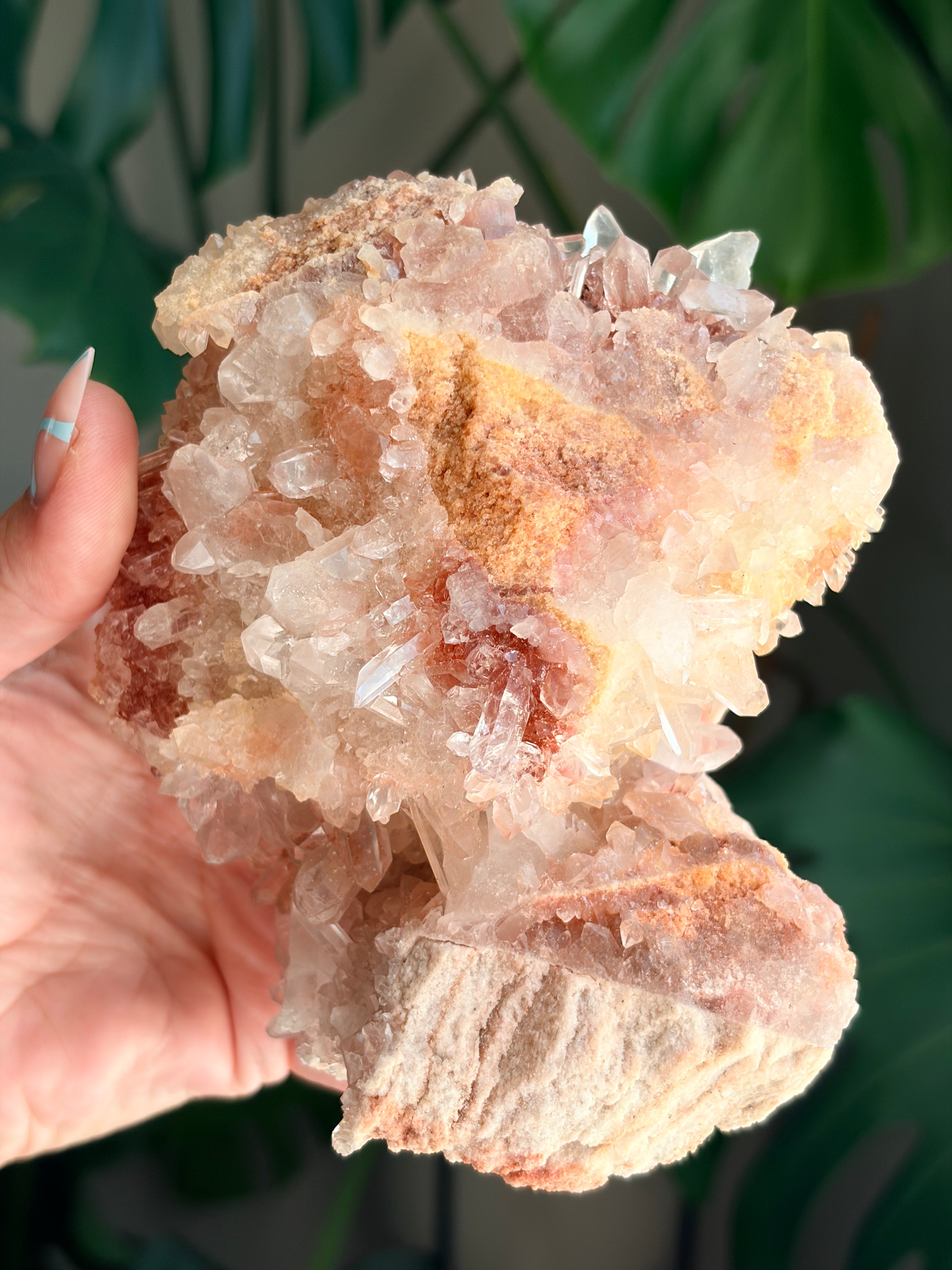 Raw Pink Samadhi Quartz Cluster