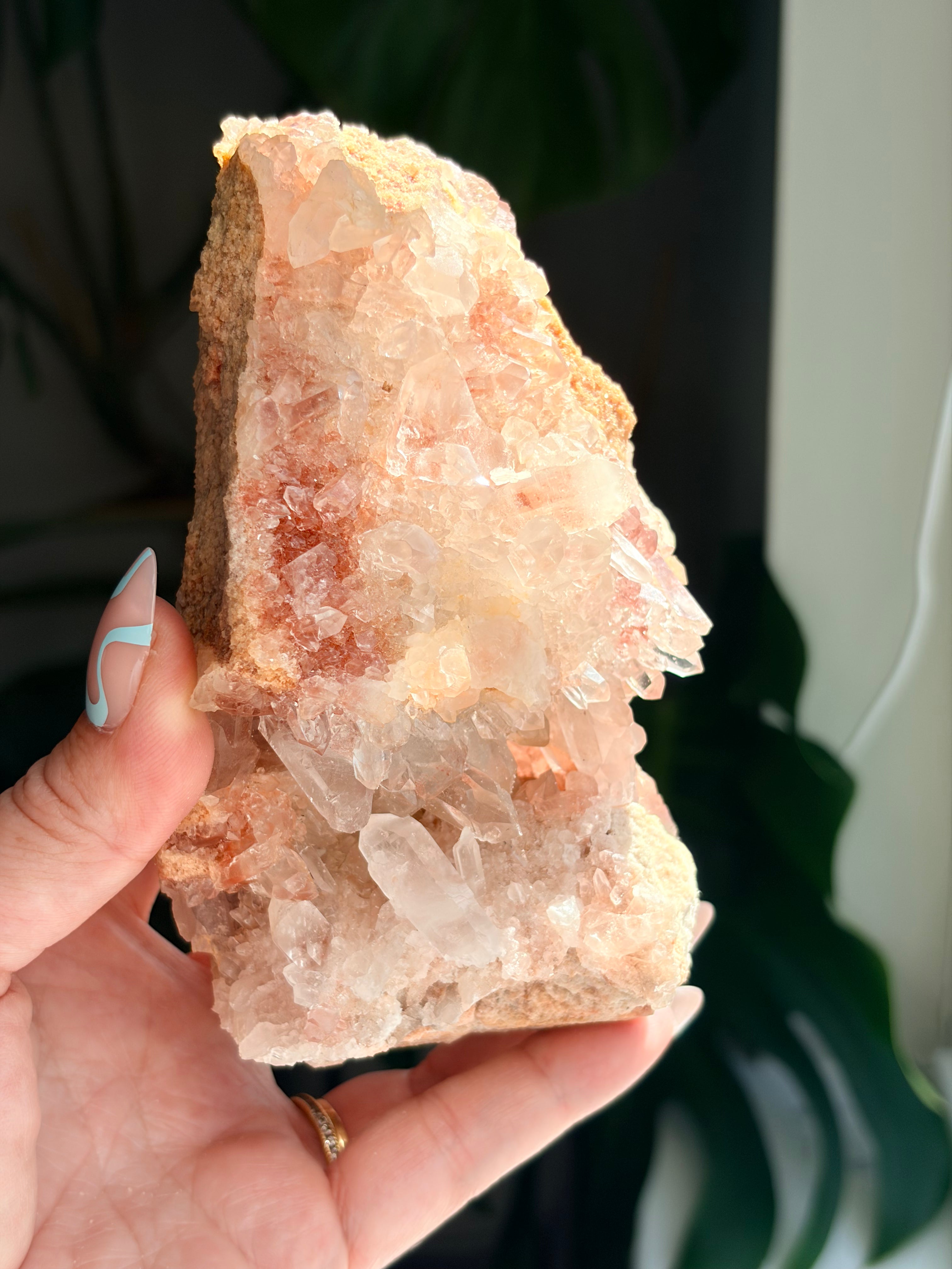 Raw Pink Samadhi Quartz Cluster