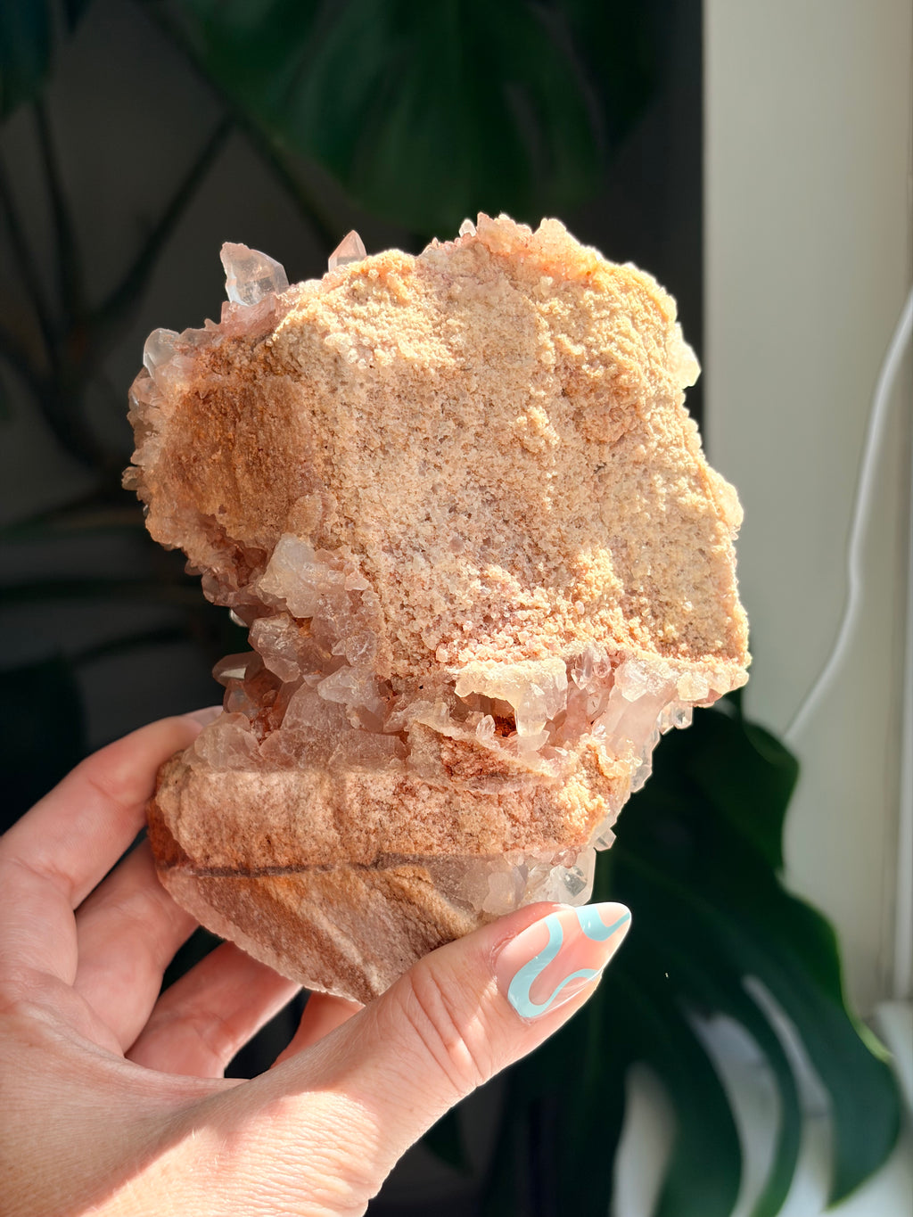 Raw Pink Samadhi Quartz Cluster