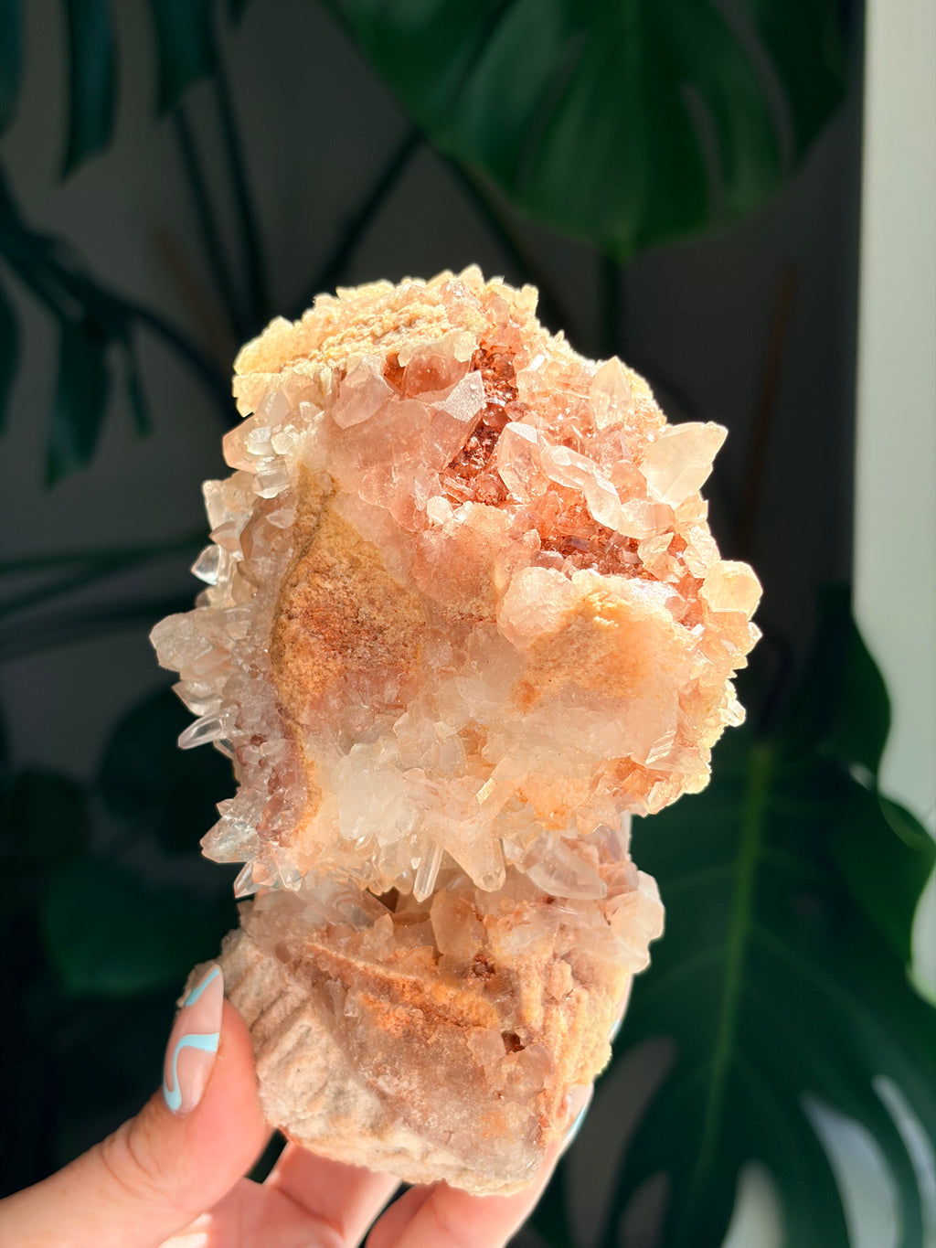 Raw Pink Samadhi Quartz Cluster