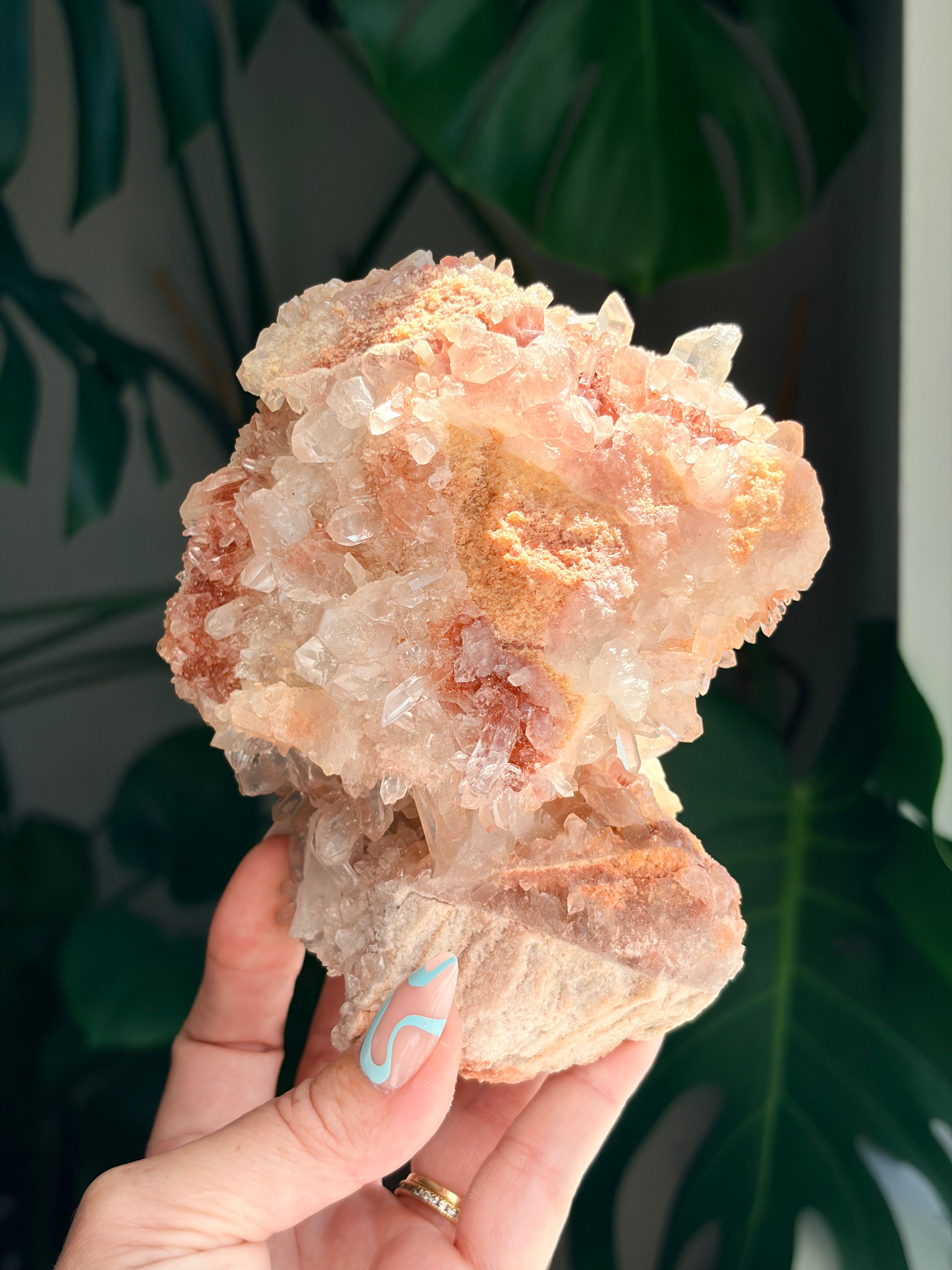 Raw Pink Samadhi Quartz Cluster