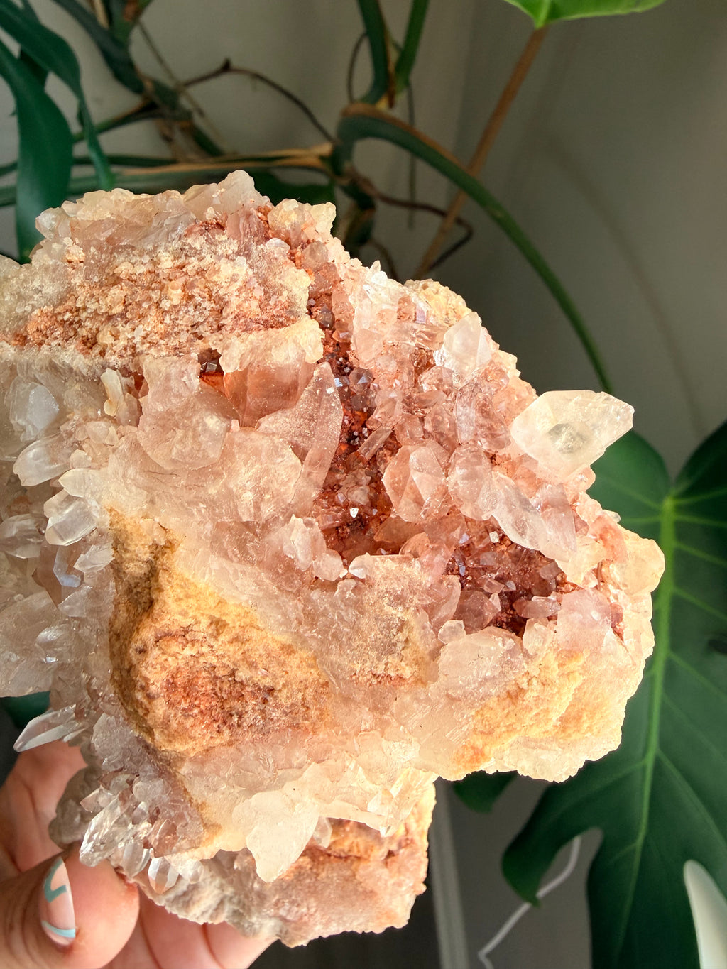 Raw Pink Samadhi Quartz Cluster