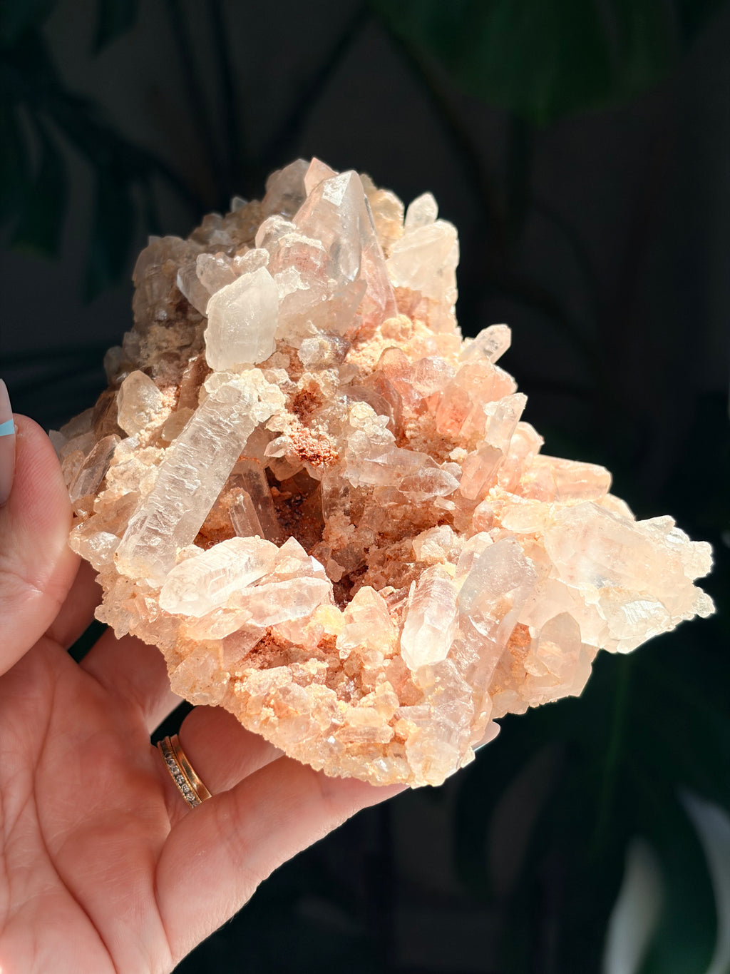 Raw Pink Samadhi Quartz Cluster