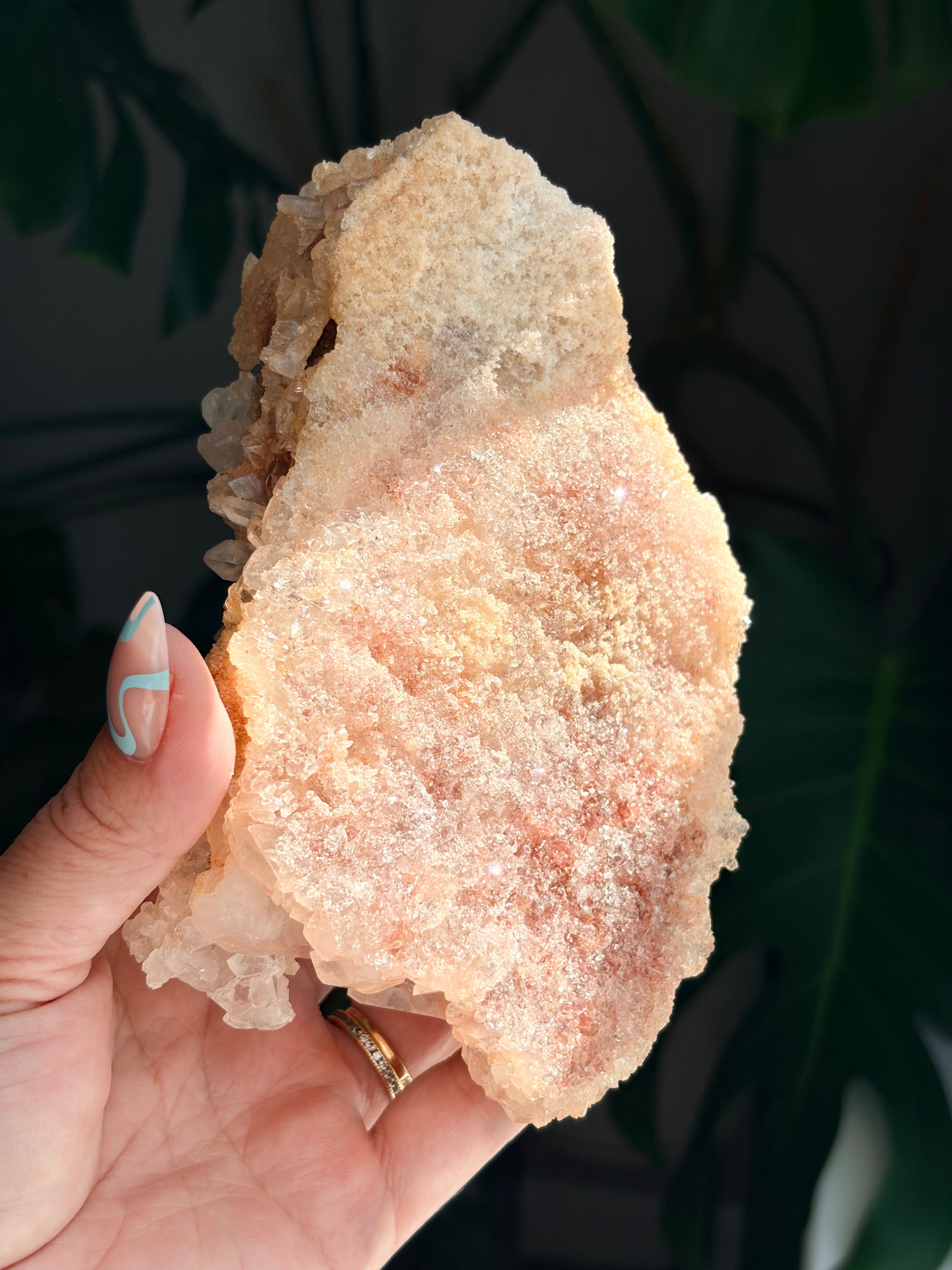 Raw Pink Samadhi Quartz Cluster