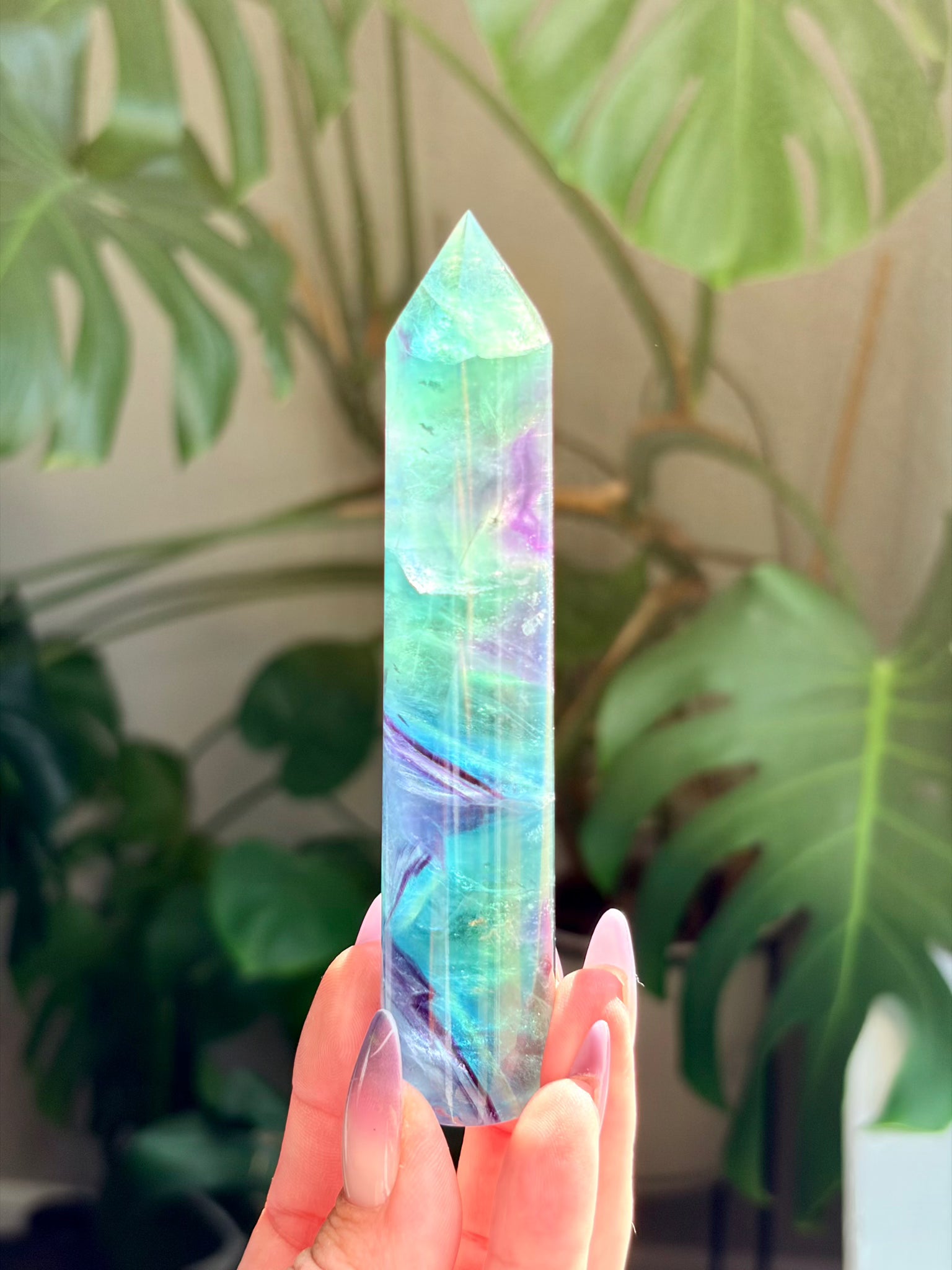 Rainbow Fluorite Pencil Tower