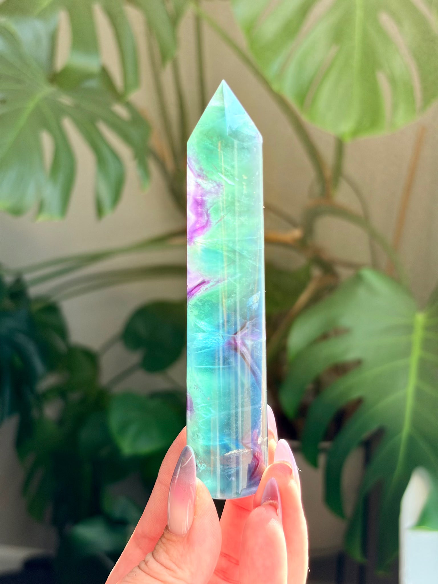 Rainbow Fluorite Pencil Tower
