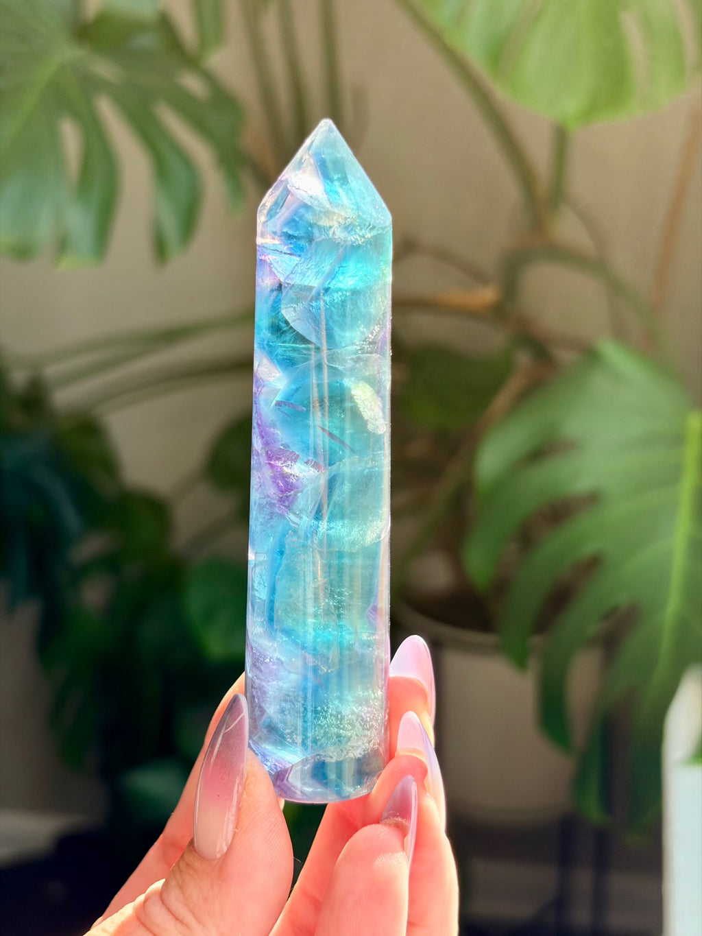 Rainbow Fluorite Pencil Tower