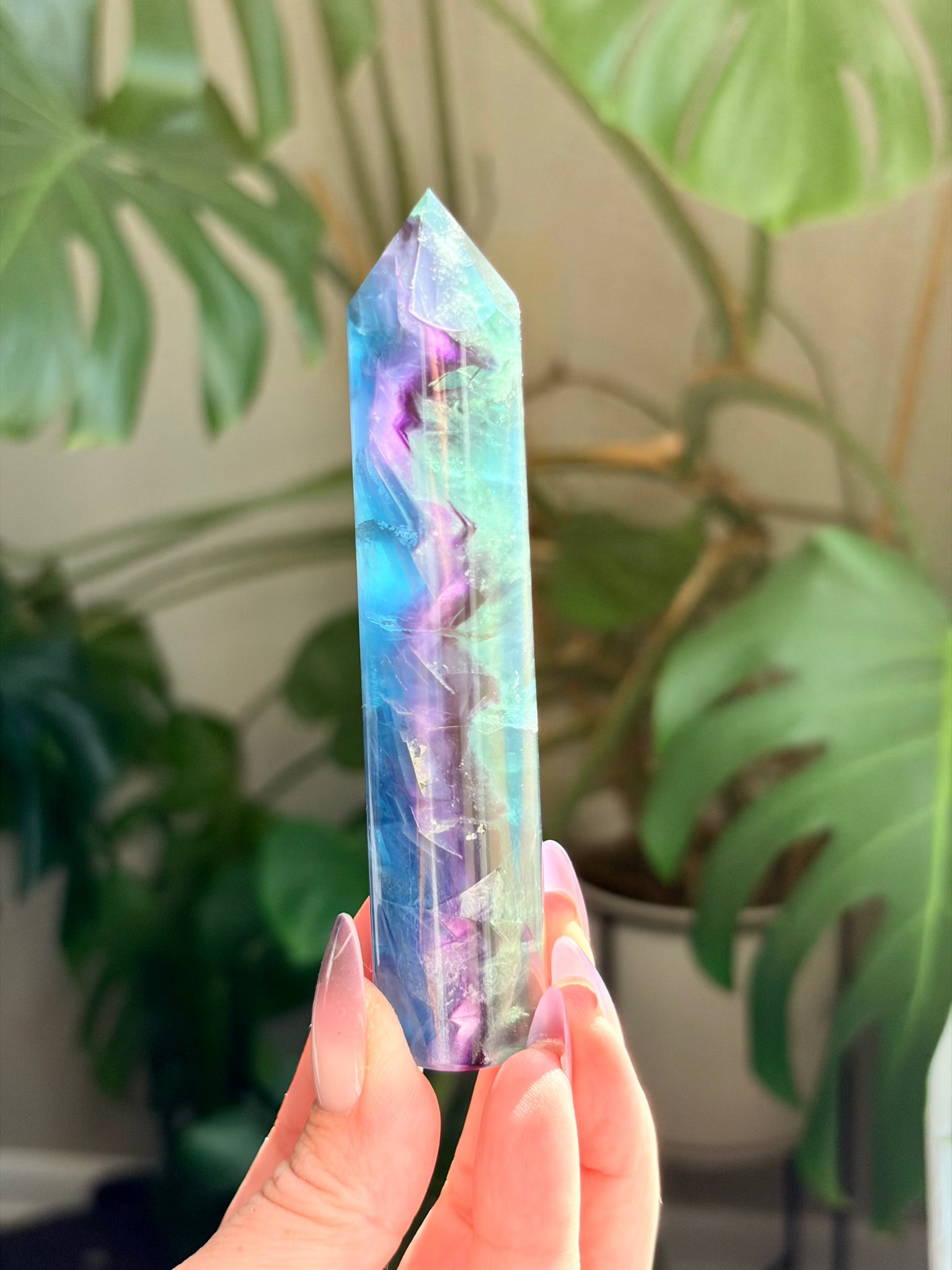 Rainbow Fluorite Pencil Tower