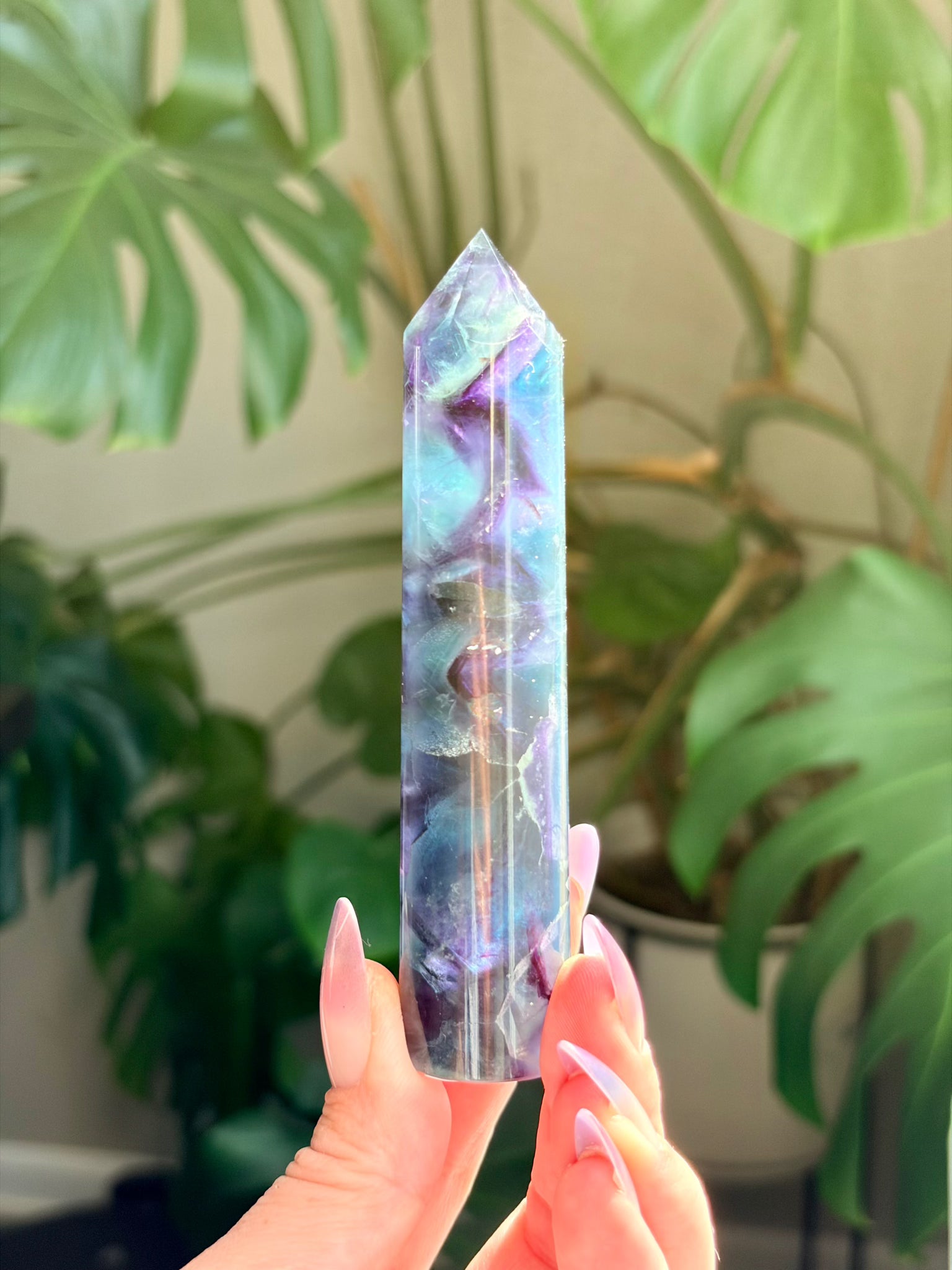Rainbow Fluorite Pencil Tower