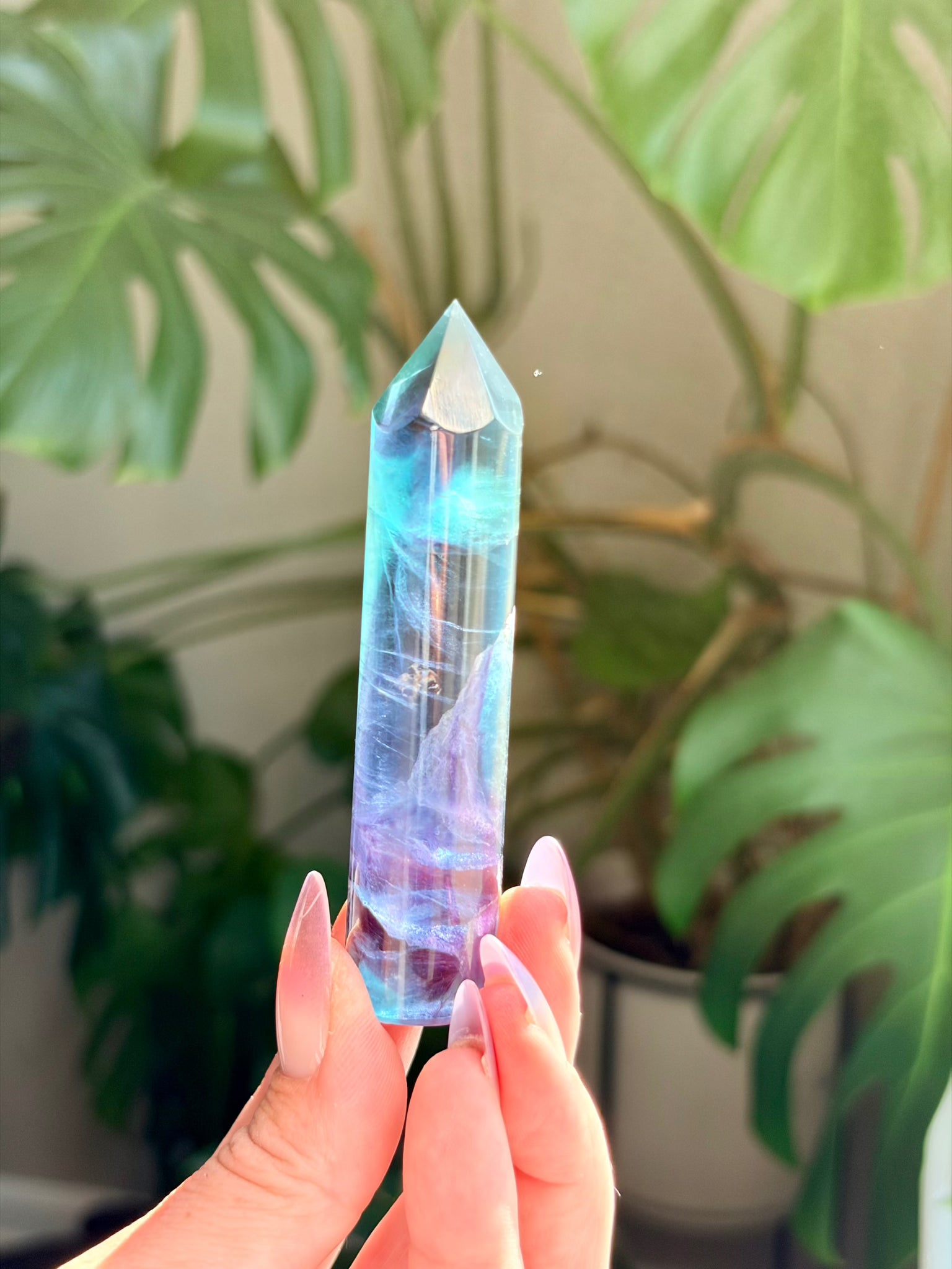Rainbow Fluorite Pencil Tower