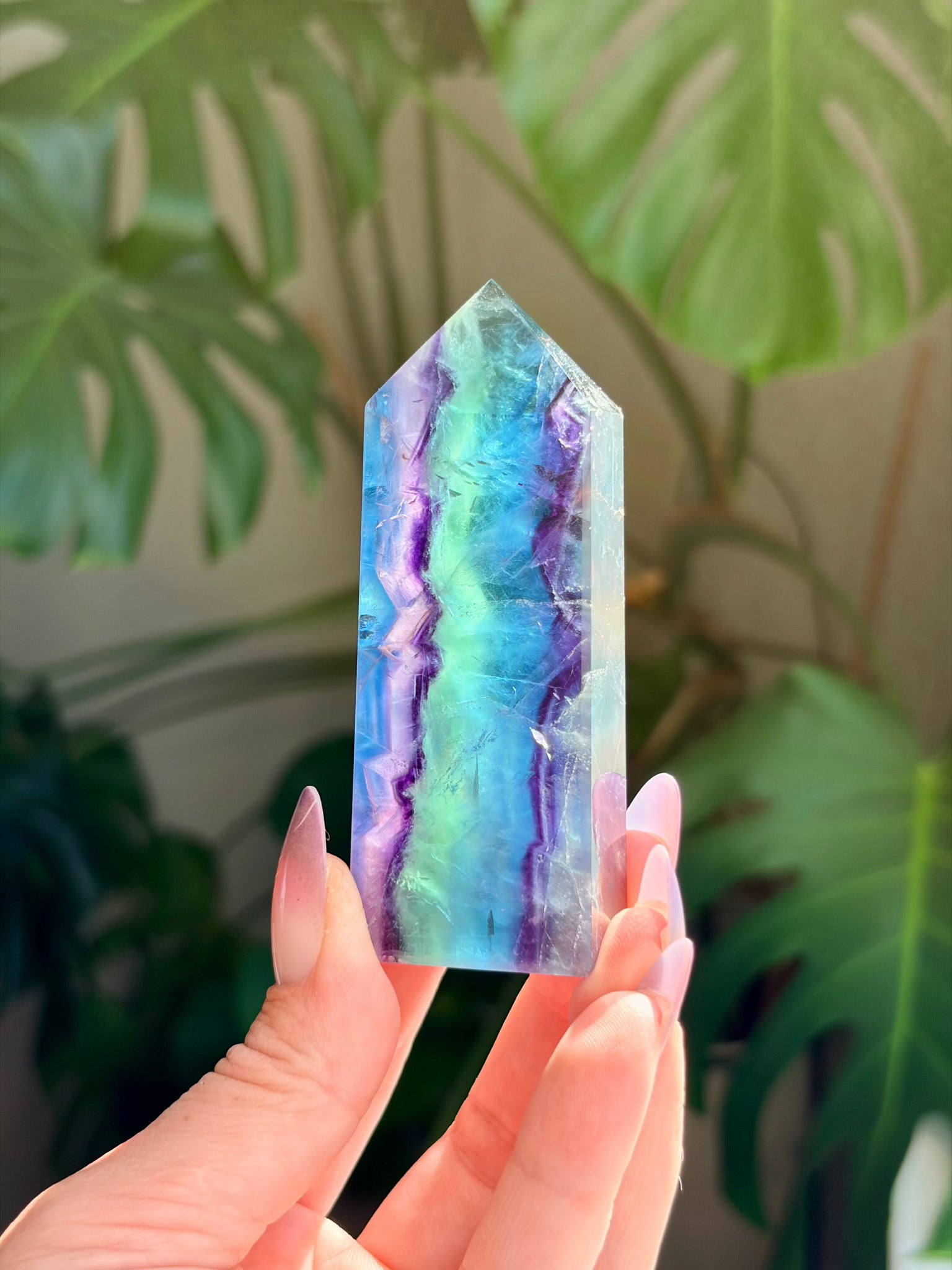 Rainbow Fluorite Rectangle Tower