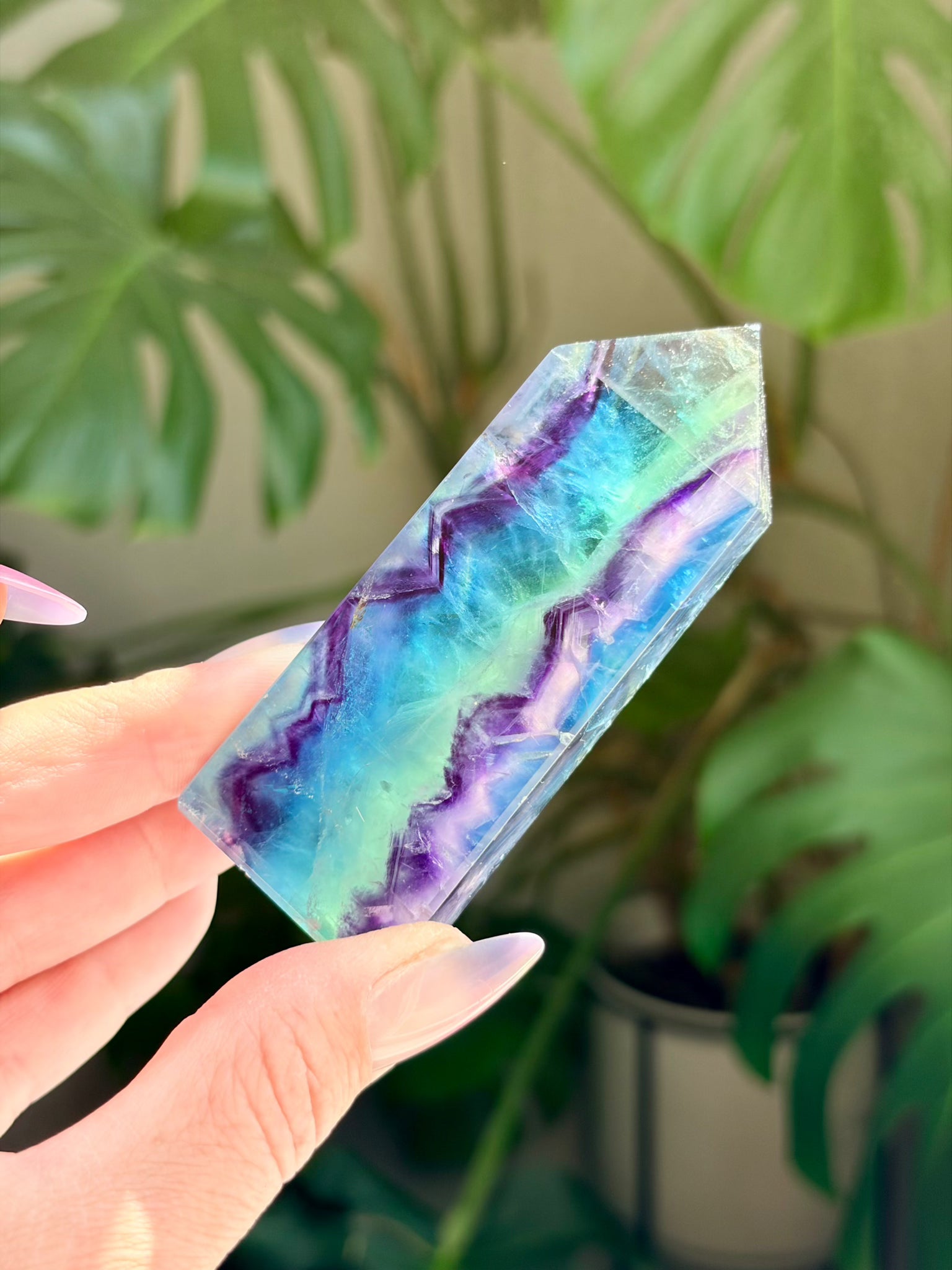 Rainbow Fluorite Rectangle Tower