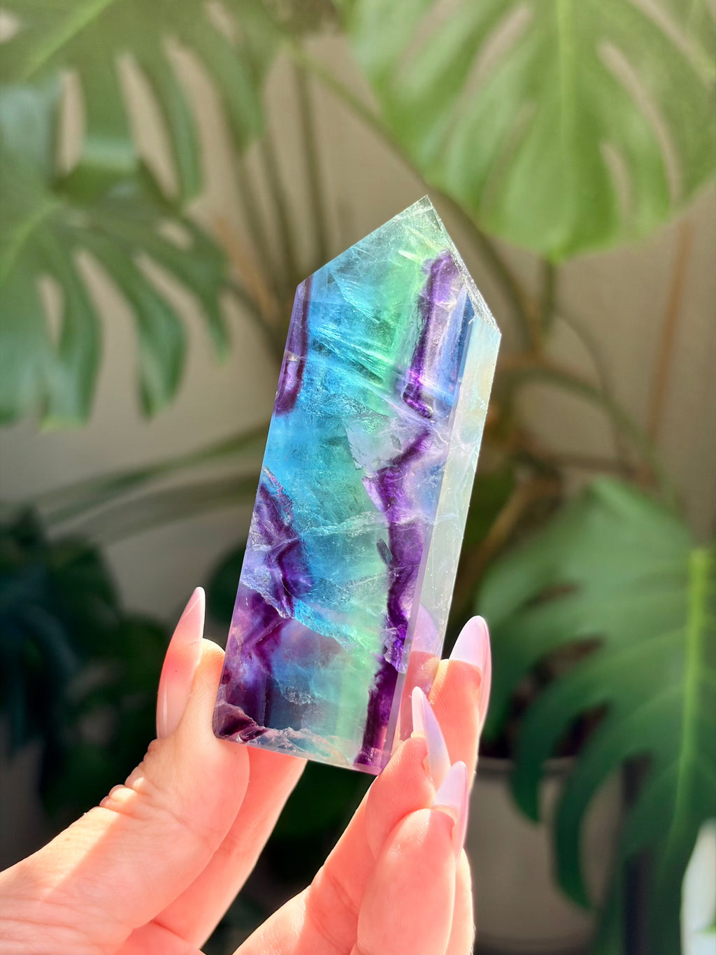 Rainbow Fluorite Rectangle Tower
