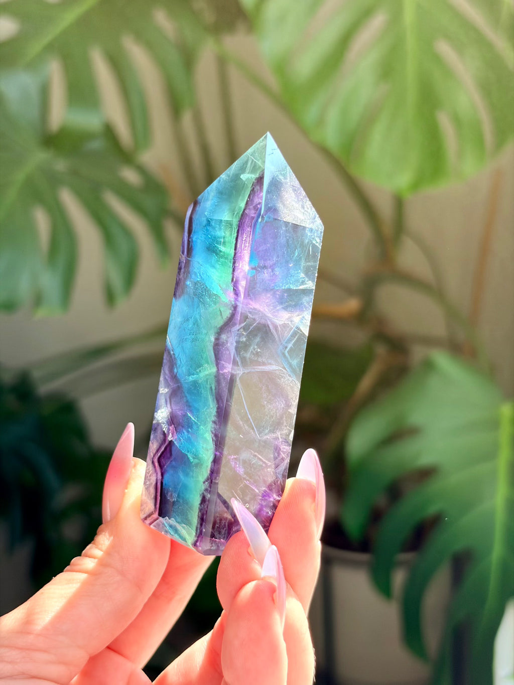 Rainbow Fluorite Rectangle Tower