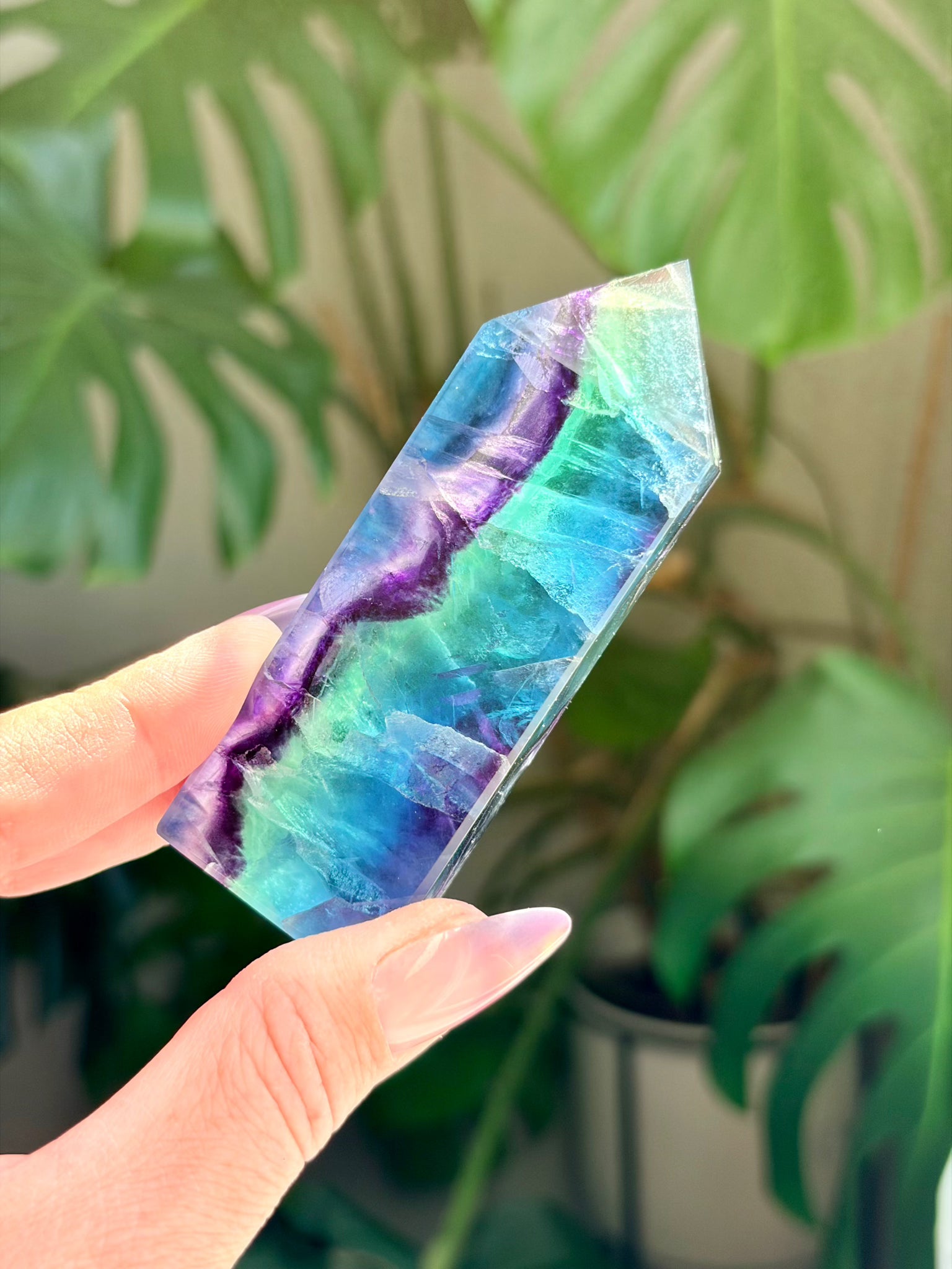 Rainbow Fluorite Rectangle Tower