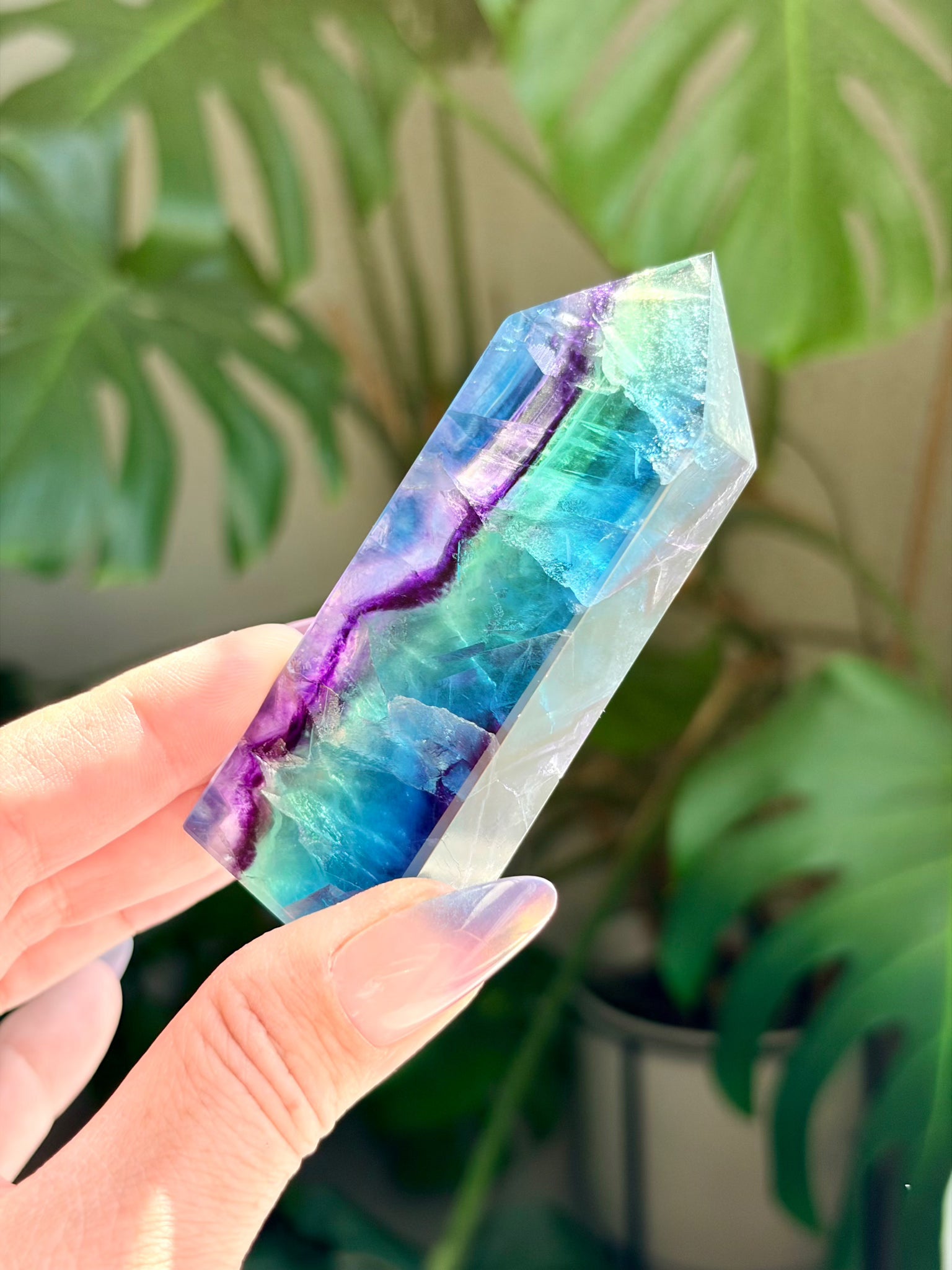 Rainbow Fluorite Rectangle Tower