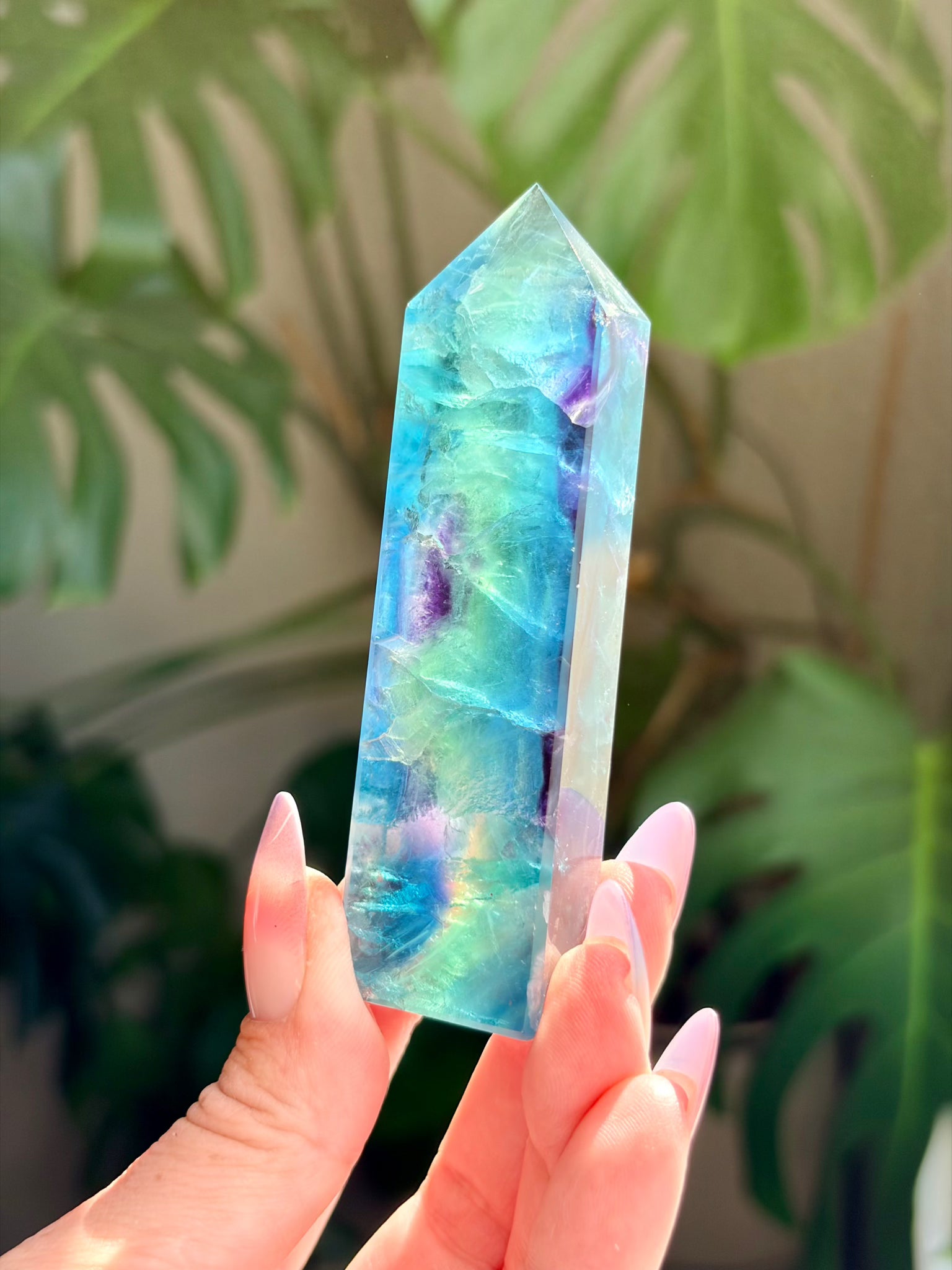 Rainbow Fluorite Rectangle Tower