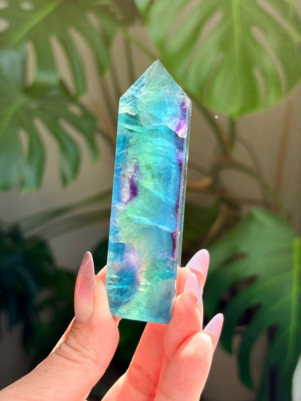 Rainbow Fluorite Rectangle Tower
