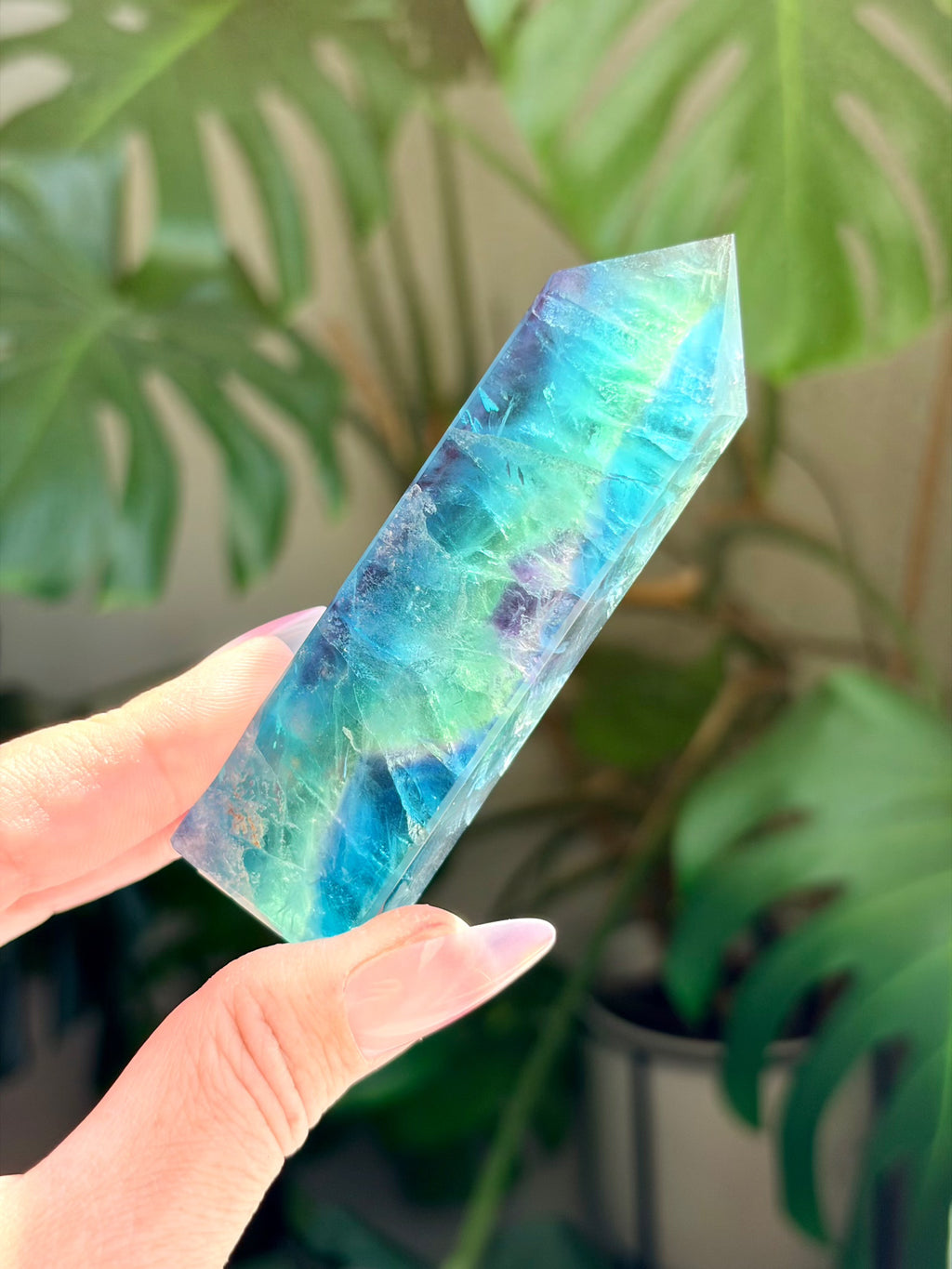 Rainbow Fluorite Rectangle Tower
