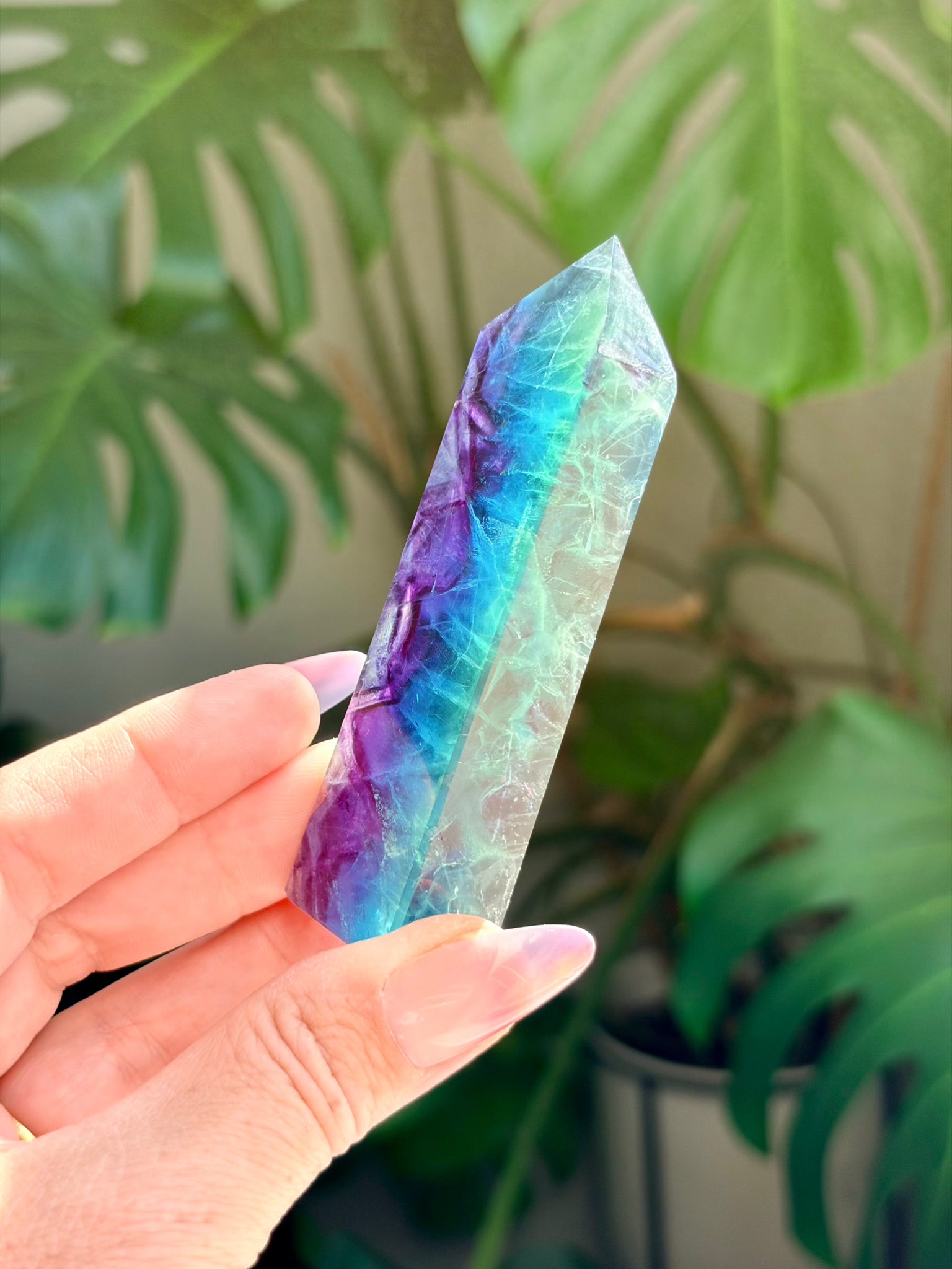 Rainbow Fluorite Rectangle Tower